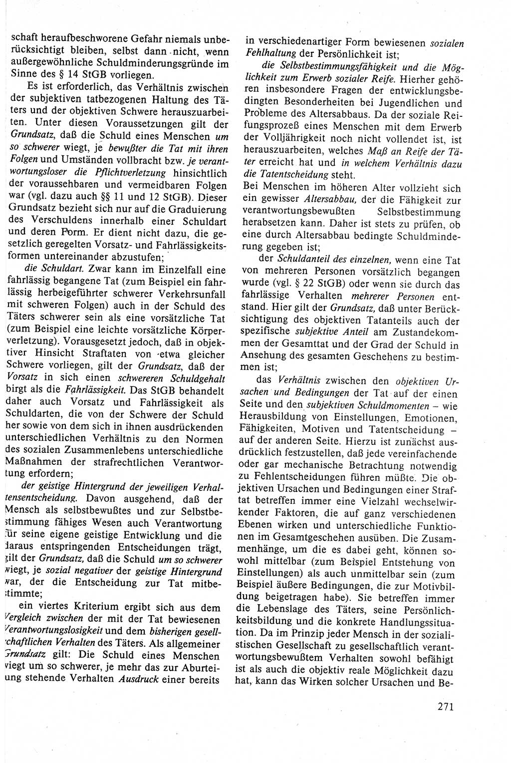 Strafrecht der DDR (Deutsche Demokratische Republik), Lehrbuch 1988, Seite 271 (Strafr. DDR Lb. 1988, S. 271)