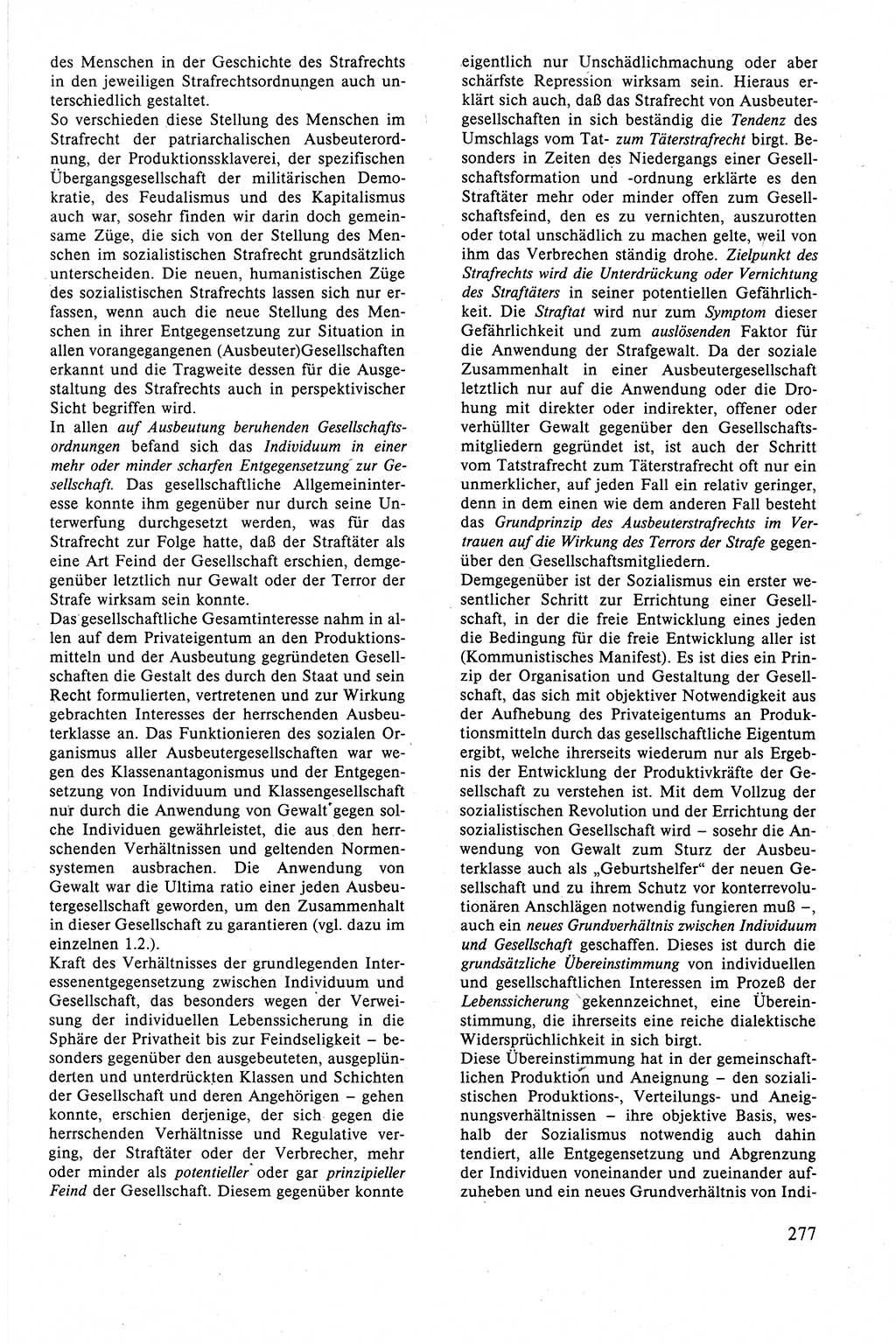 Strafrecht der DDR (Deutsche Demokratische Republik), Lehrbuch 1988, Seite 277 (Strafr. DDR Lb. 1988, S. 277)