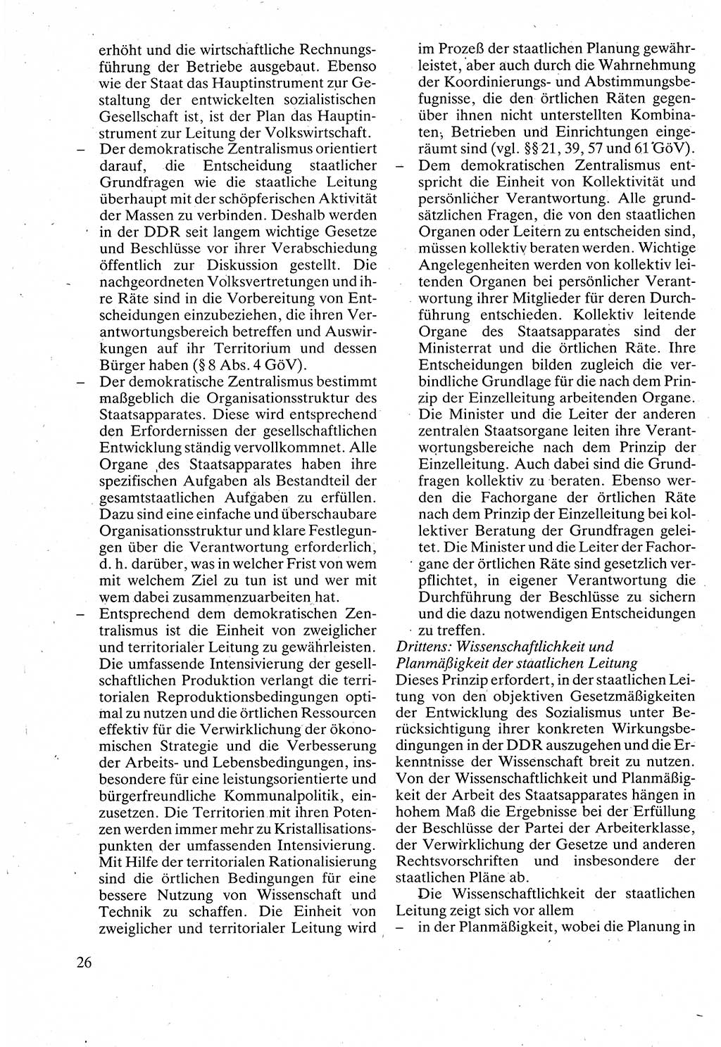 Verwaltungsrecht [Deutsche Demokratische Republik (DDR)], Lehrbuch 1988, Seite 26 (Verw.-R. DDR Lb. 1988, S. 26)