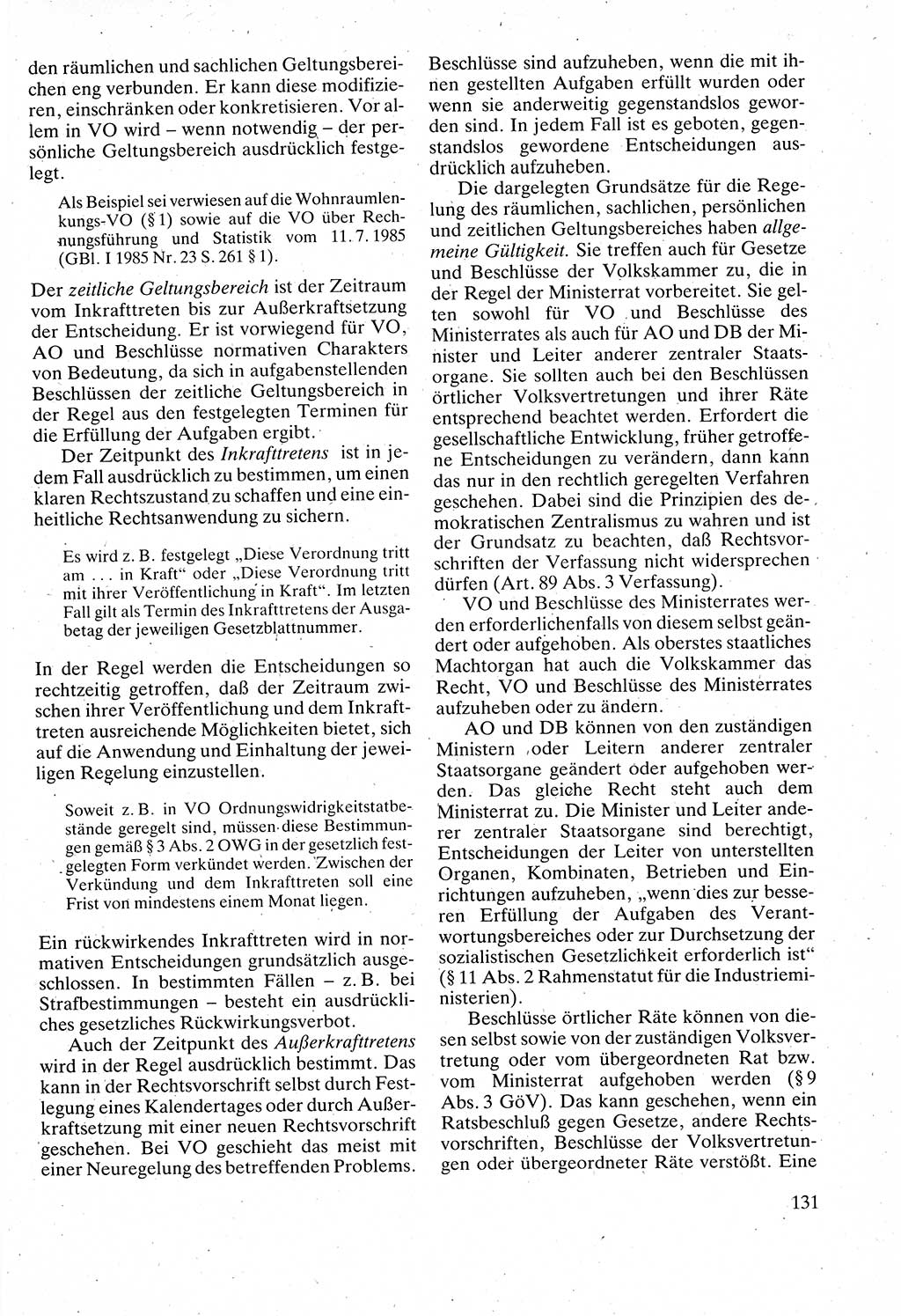 Verwaltungsrecht [Deutsche Demokratische Republik (DDR)], Lehrbuch 1988, Seite 131 (Verw.-R. DDR Lb. 1988, S. 131)