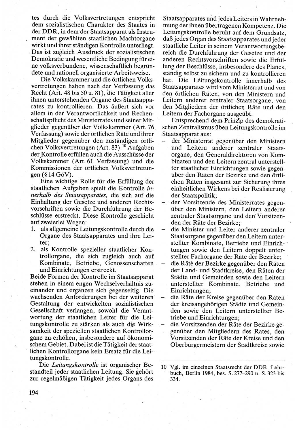 Verwaltungsrecht [Deutsche Demokratische Republik (DDR)], Lehrbuch 1988, Seite 194 (Verw.-R. DDR Lb. 1988, S. 194)