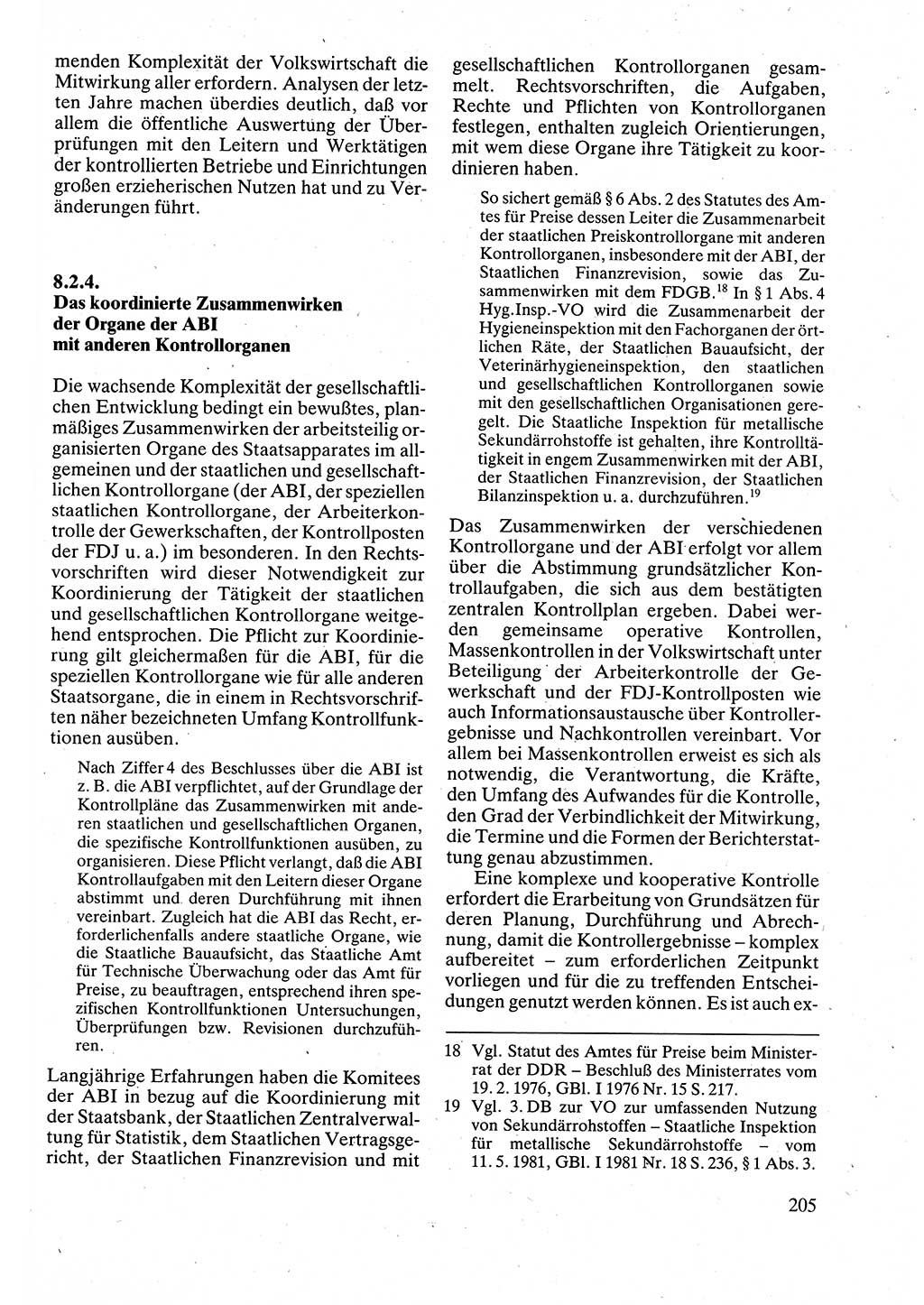 Verwaltungsrecht [Deutsche Demokratische Republik (DDR)], Lehrbuch 1988, Seite 205 (Verw.-R. DDR Lb. 1988, S. 205)