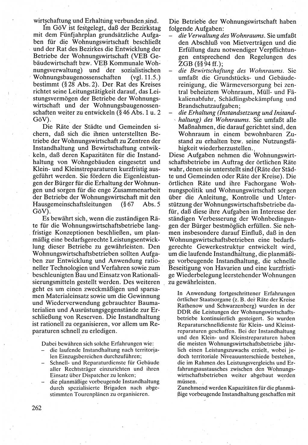 Verwaltungsrecht [Deutsche Demokratische Republik (DDR)], Lehrbuch 1988, Seite 262 (Verw.-R. DDR Lb. 1988, S. 262)