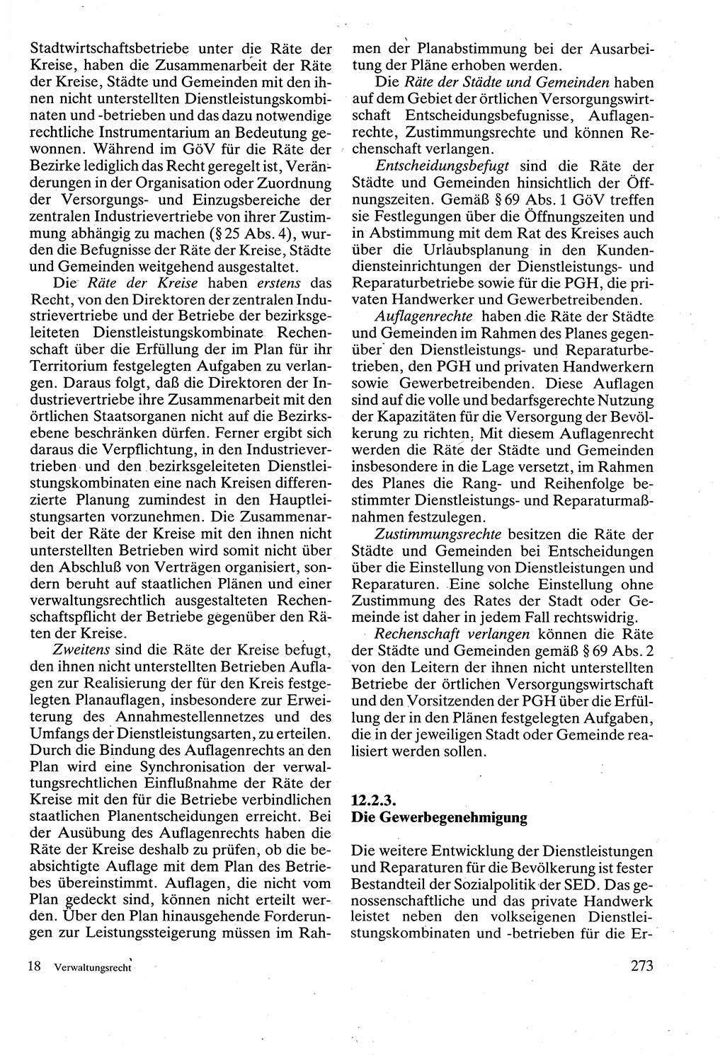 Verwaltungsrecht [Deutsche Demokratische Republik (DDR)], Lehrbuch 1988, Seite 273 (Verw.-R. DDR Lb. 1988, S. 273)
