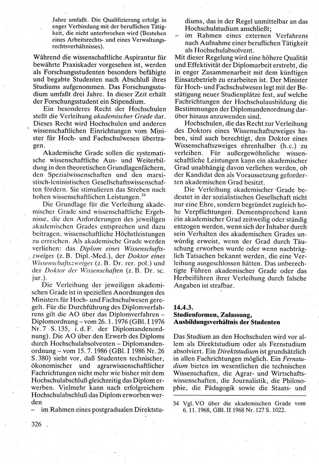 Verwaltungsrecht [Deutsche Demokratische Republik (DDR)], Lehrbuch 1988, Seite 326 (Verw.-R. DDR Lb. 1988, S. 326)