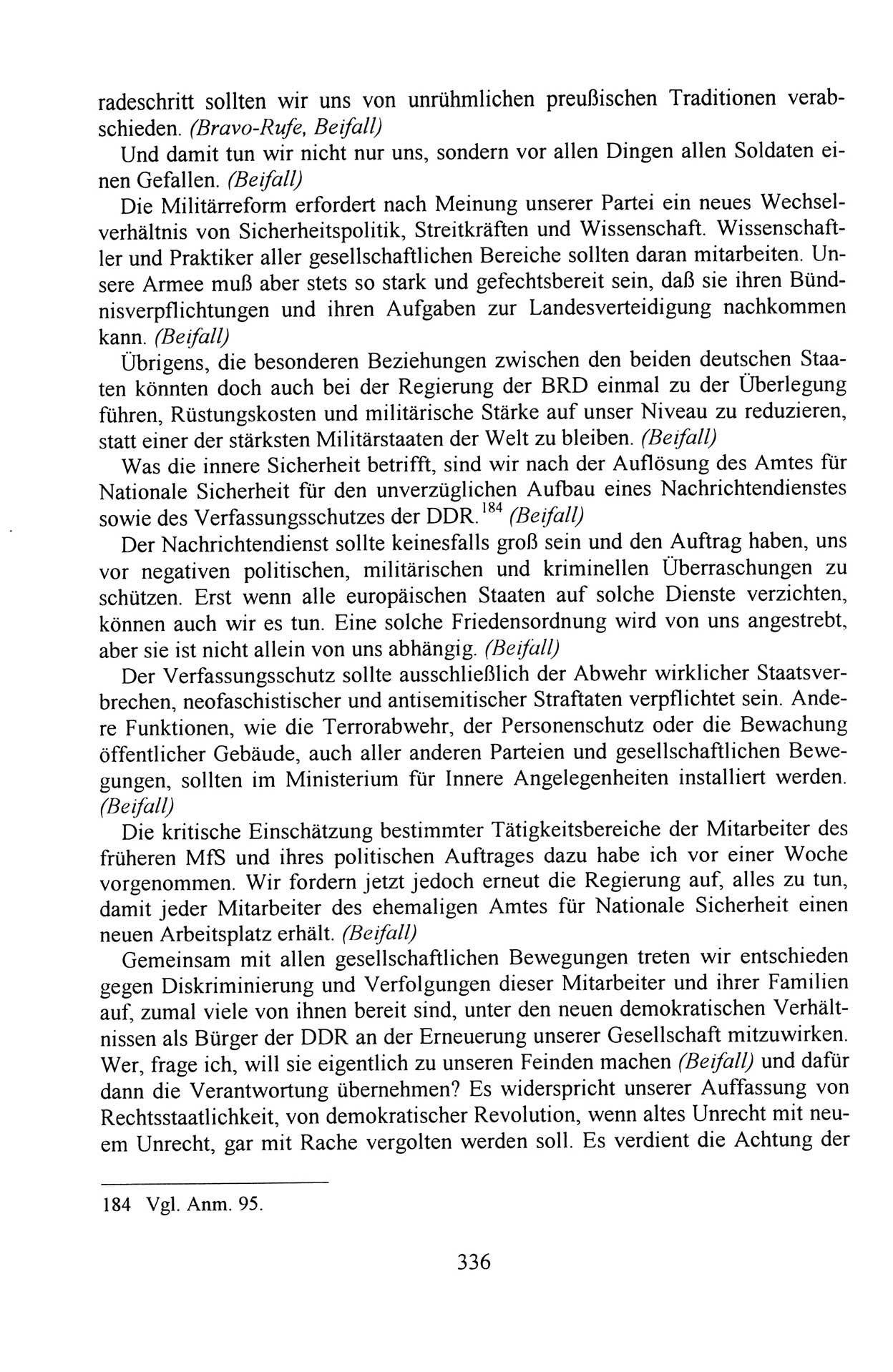 Außerordentlicher Parteitag der SED/PDS (Sozialistische Einheitspartei Deutschlands/Partei des Demokratischen Sozialismus) [Deutsche Demokratische Republik (DDR)], Protokoll der Beratungen am 8./9. und 16./17.12.1989 in Berlin 1989, Seite 336 (PT. SED/PDS DDR Prot. 1989, S. 336)