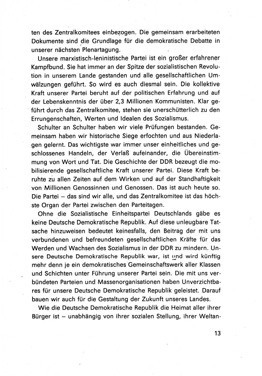 Erklärung des Politbüros des ZK (Zentralkomitee) der SED (Sozialistische Einheitspartei Deutschlands) [Deutsche Demokratische Republik (DDR)] 1989, Seite 13 (Erkl. PB ZK SED DDR 1989, S. 13)
