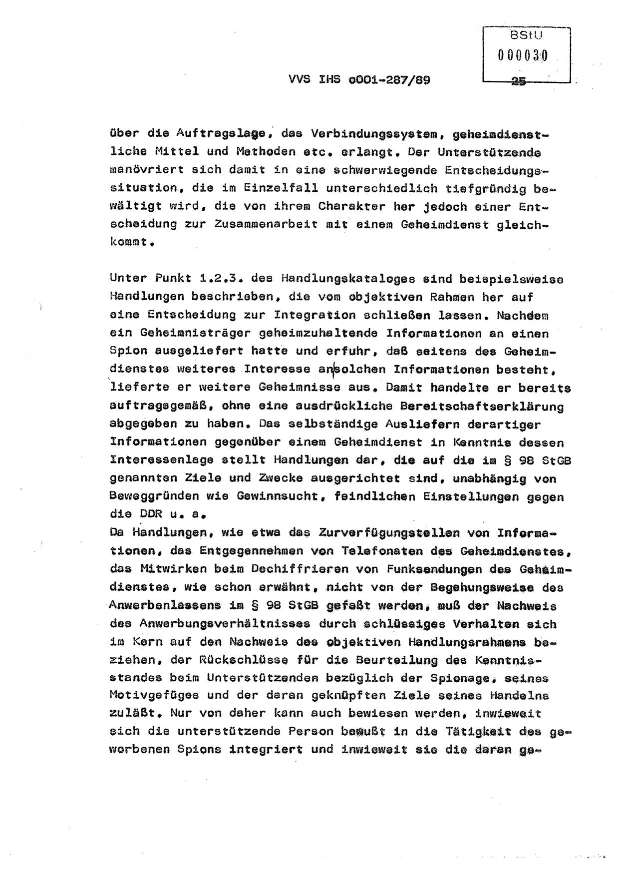 Diplomarbeit, Offiziersschüler Harald Wabst (HA Ⅸ/1), Ministerium für Staatssicherheit (MfS) [Deutsche Demokratische Republik (DDR)], Juristische Hochschule (JHS), Vertrauliche Verschlußsache (VVS) o001-287/89, Potsdam 1989, Seite 25 (Dipl.-Arb. MfS DDR JHS VVS o001-287/89 1989, S. 25)