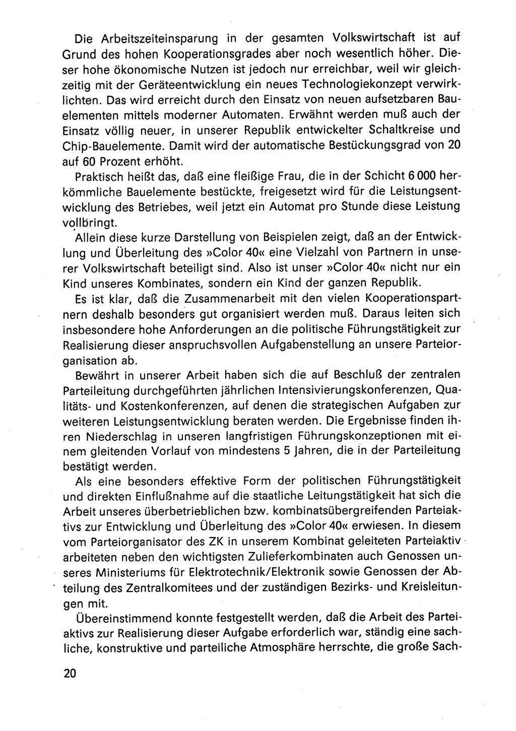Diskussionsreden, 8. Tagung des ZK (Zentralkomitee) der SED (Sozialistische Einheitspartei Deutschlands) [Deutsche Demokratische Republik (DDR)] 1989, Seite 20 (Disk.-Red. 8. Tg. ZK SED DDR 1989, S. 20)