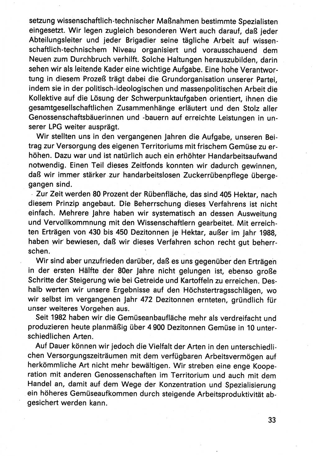 Diskussionsreden, 8. Tagung des ZK (Zentralkomitee) der SED (Sozialistische Einheitspartei Deutschlands) [Deutsche Demokratische Republik (DDR)] 1989, Seite 33 (Disk.-Red. 8. Tg. ZK SED DDR 1989, S. 33)