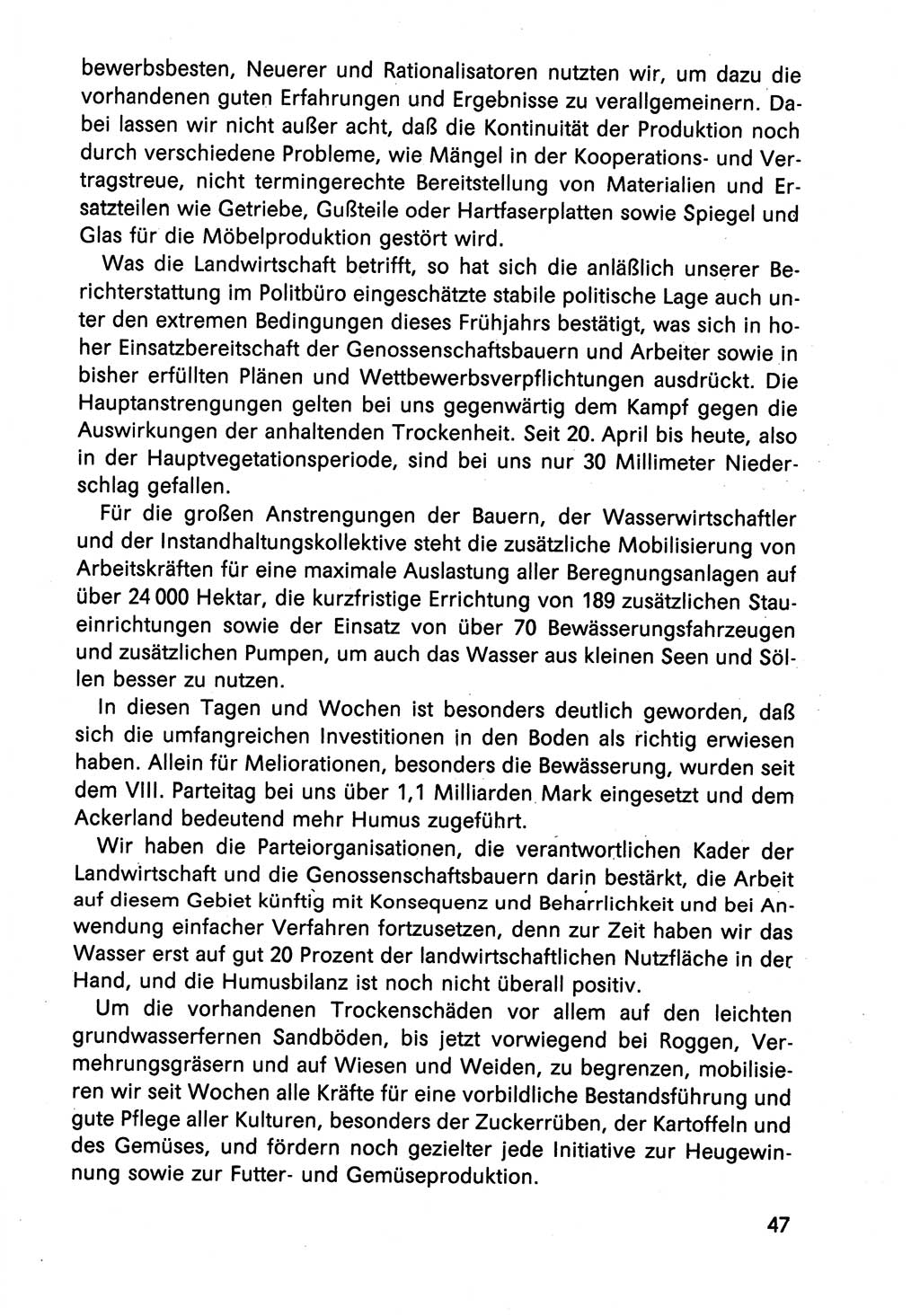 Diskussionsreden, 8. Tagung des ZK (Zentralkomitee) der SED (Sozialistische Einheitspartei Deutschlands) [Deutsche Demokratische Republik (DDR)] 1989, Seite 47 (Disk.-Red. 8. Tg. ZK SED DDR 1989, S. 47)