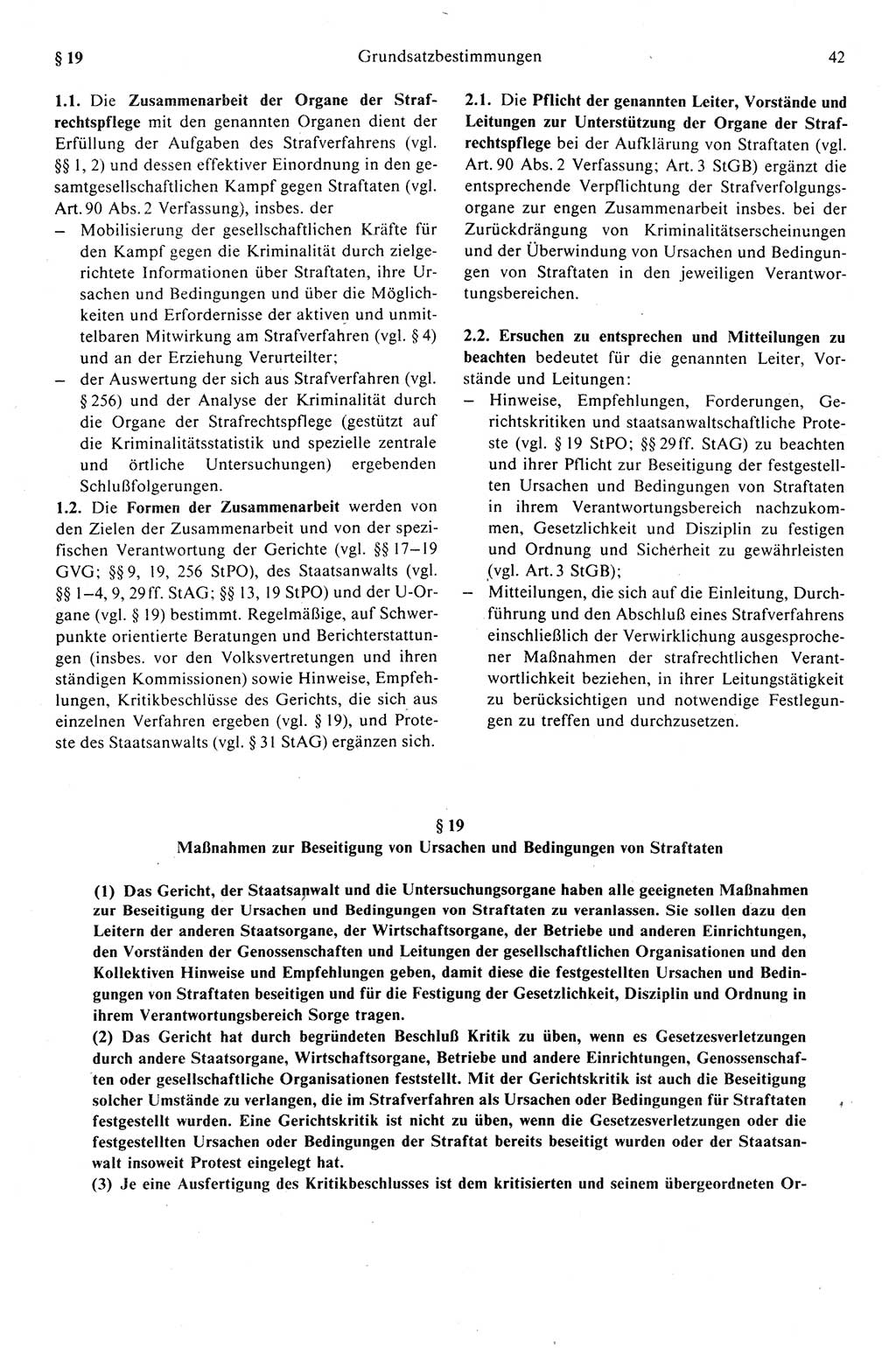 Strafprozeßrecht der DDR (Deutsche Demokratische Republik), Kommentar zur Strafprozeßordnung (StPO) 1989, Seite 42 (Strafprozeßr. DDR Komm. StPO 1989, S. 42)