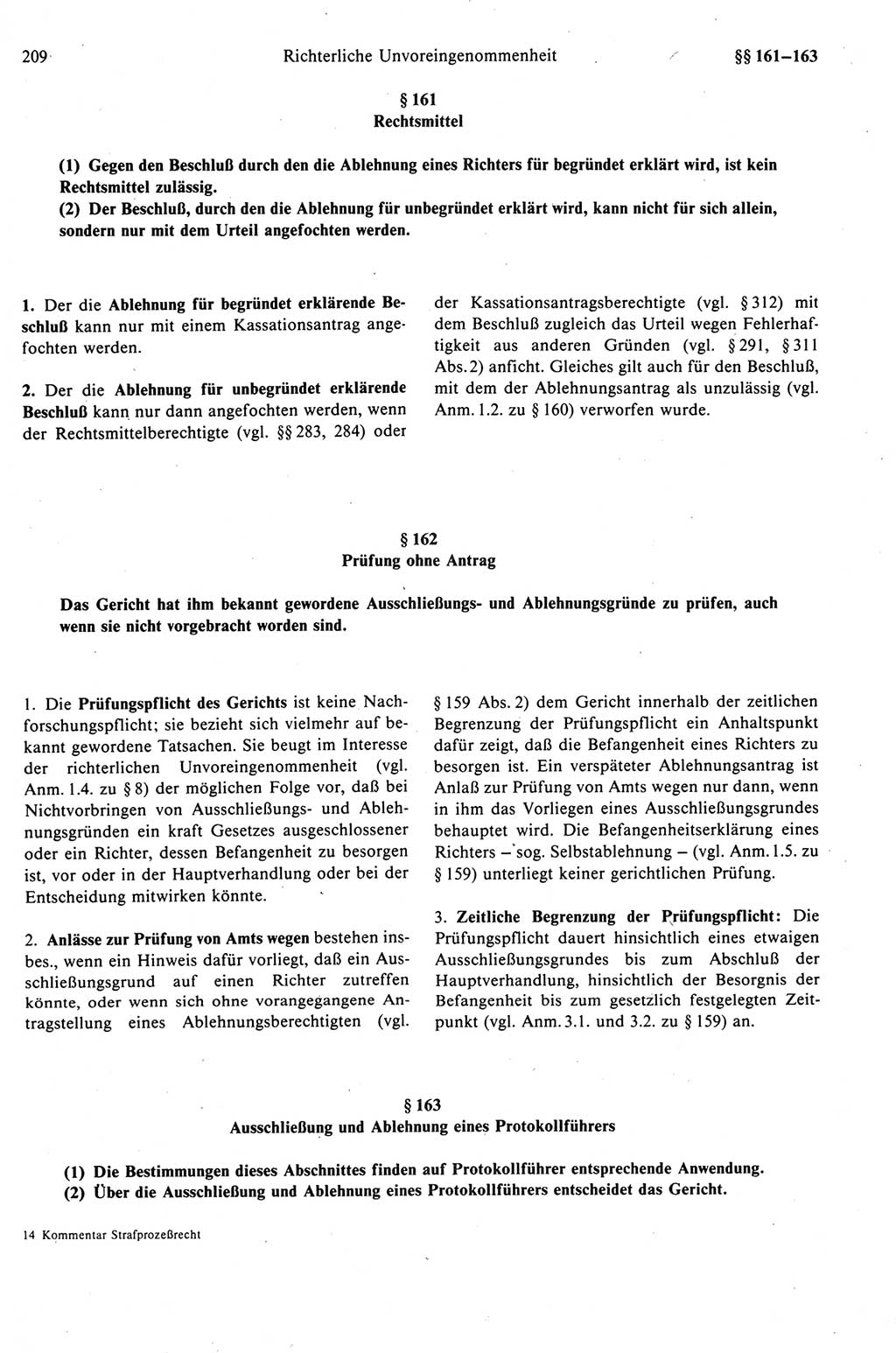 Strafprozeßrecht der DDR (Deutsche Demokratische Republik), Kommentar zur Strafprozeßordnung (StPO) 1989, Seite 209 (Strafprozeßr. DDR Komm. StPO 1989, S. 209)