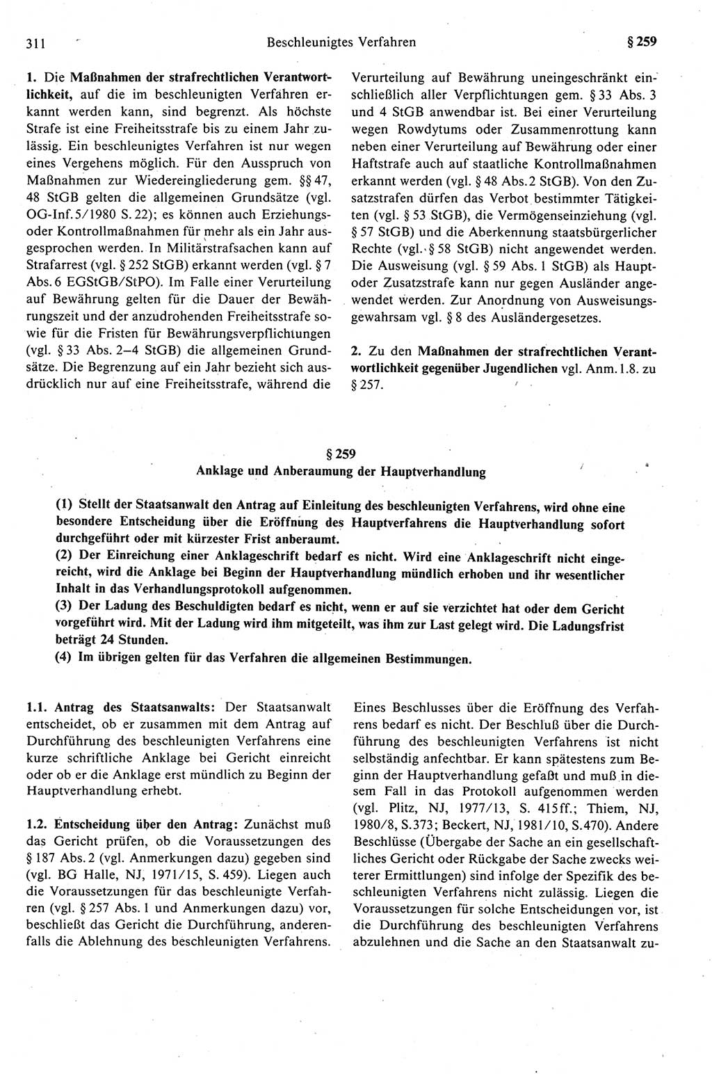 Strafprozeßrecht der DDR (Deutsche Demokratische Republik), Kommentar zur Strafprozeßordnung (StPO) 1989, Seite 311 (Strafprozeßr. DDR Komm. StPO 1989, S. 311)