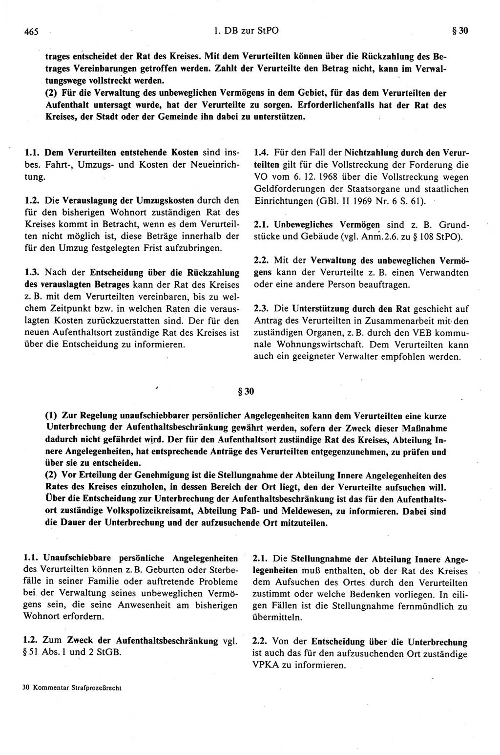 Strafprozeßrecht der DDR (Deutsche Demokratische Republik), Kommentar zur Strafprozeßordnung (StPO) 1989, Seite 465 (Strafprozeßr. DDR Komm. StPO 1989, S. 465)
