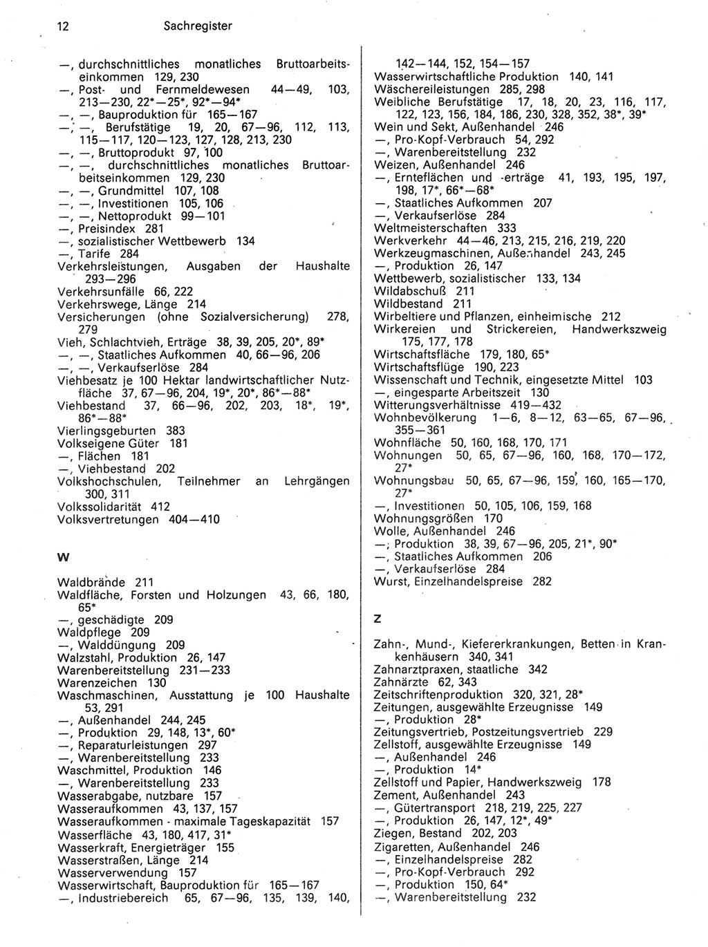 Statistisches Jahrbuch der Deutschen Demokratischen Republik (DDR) 1989, Seite 12 (Stat. Jb. DDR 1989, S. 12)