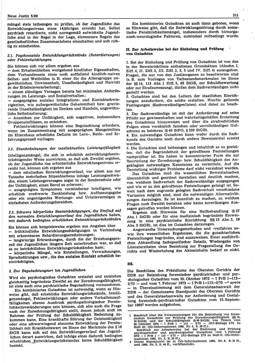 Neue Justiz (NJ), Zeitschrift für sozialistisches Recht und Gesetzlichkeit [Deutsche Demokratische Republik (DDR)], 43. Jahrgang 1989, Seite 211 (NJ DDR 1989, S. 211)