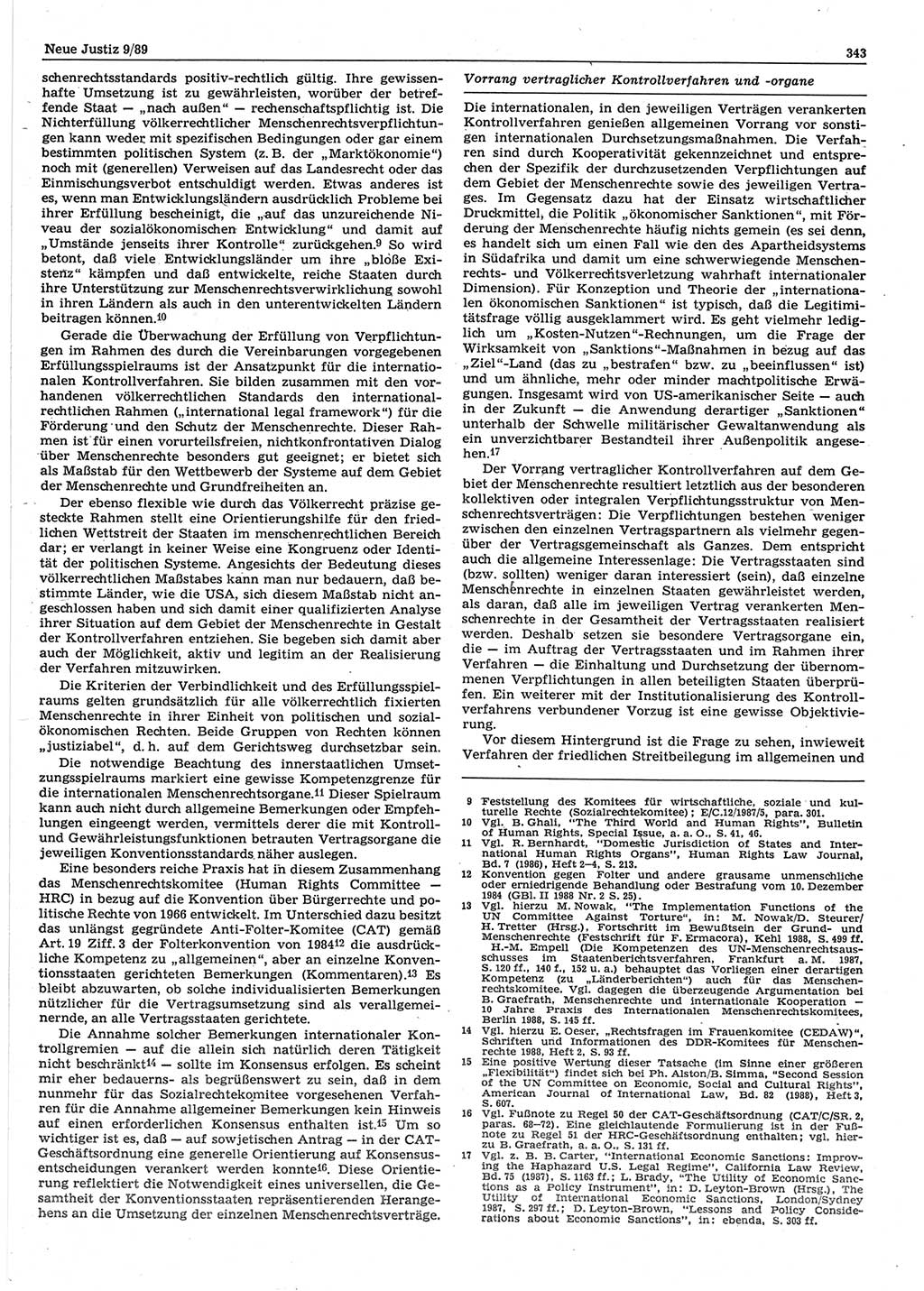 Neue Justiz (NJ), Zeitschrift für sozialistisches Recht und Gesetzlichkeit [Deutsche Demokratische Republik (DDR)], 43. Jahrgang 1989, Seite 343 (NJ DDR 1989, S. 343)
