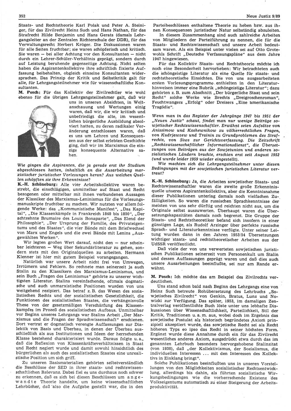 Neue Justiz (NJ), Zeitschrift für sozialistisches Recht und Gesetzlichkeit [Deutsche Demokratische Republik (DDR)], 43. Jahrgang 1989, Seite 352 (NJ DDR 1989, S. 352)
