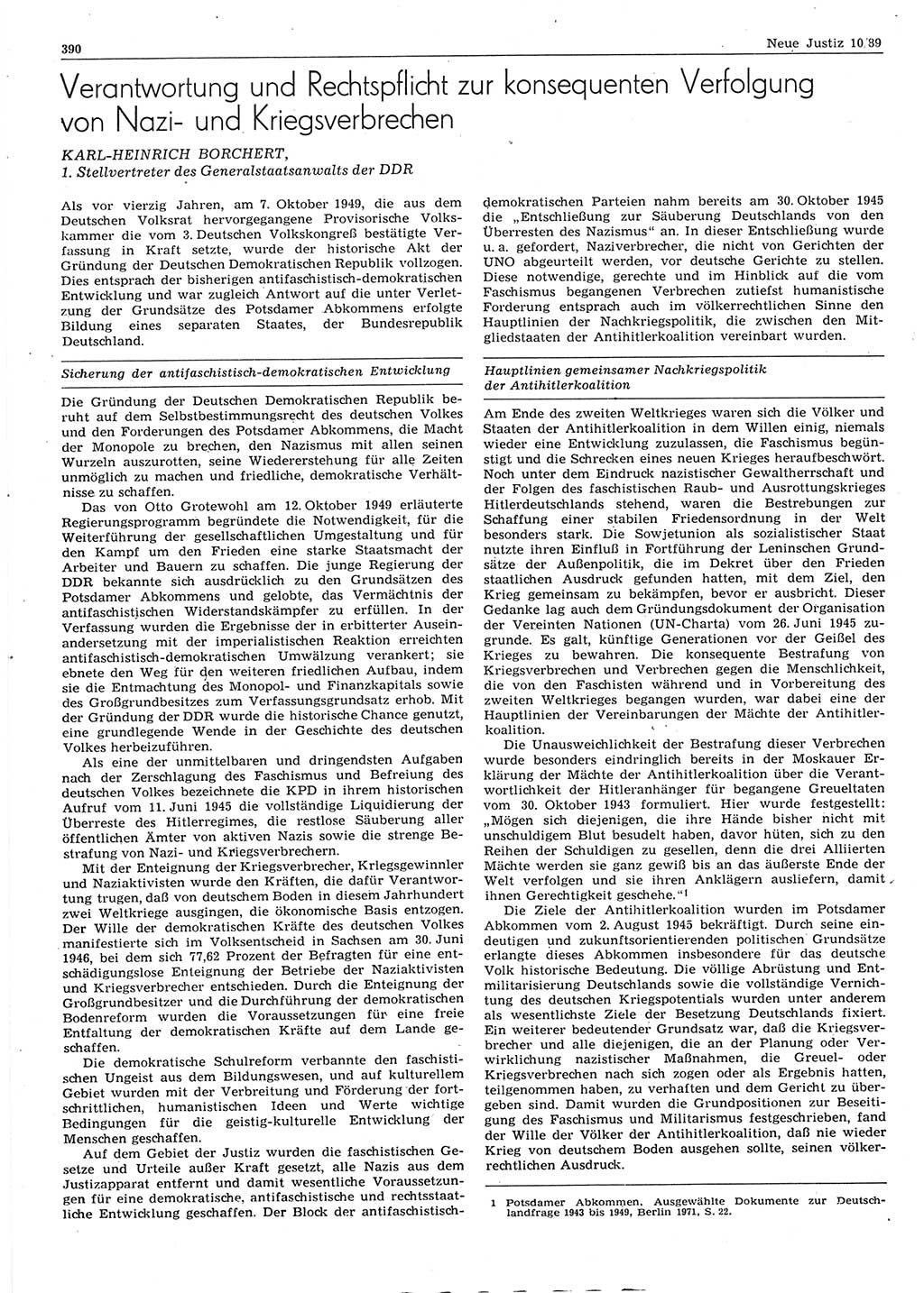 Neue Justiz (NJ), Zeitschrift für sozialistisches Recht und Gesetzlichkeit [Deutsche Demokratische Republik (DDR)], 43. Jahrgang 1989, Seite 390 (NJ DDR 1989, S. 390)