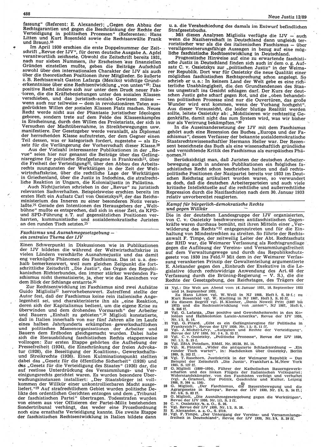 Neue Justiz (NJ), Zeitschrift für sozialistisches Recht und Gesetzlichkeit [Deutsche Demokratische Republik (DDR)], 43. Jahrgang 1989, Seite 488 (NJ DDR 1989, S. 488)
