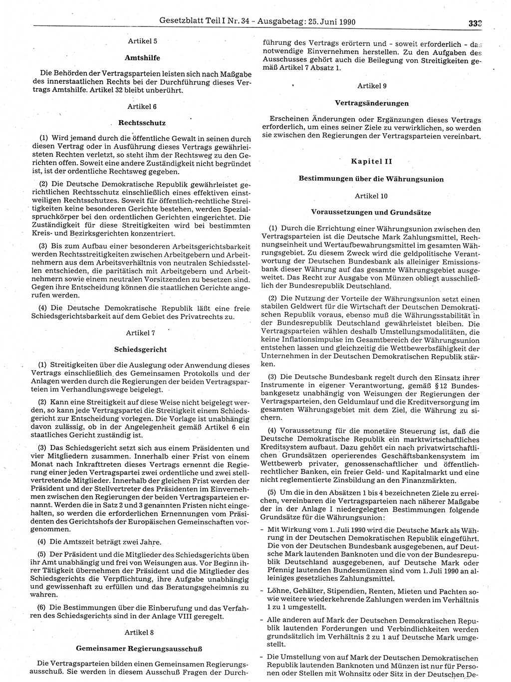 Gesetzblatt (GBl.) der Deutschen Demokratischen Republik (DDR) Teil Ⅰ 1990, Seite 333 (GBl. DDR Ⅰ 1990, S. 333)