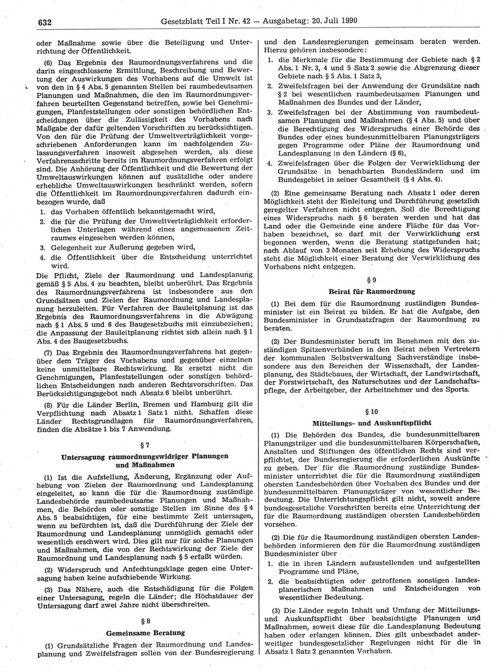 Gesetzblatt (GBl.) der Deutschen Demokratischen Republik (DDR) Teil Ⅰ 1990, Seite 632 (GBl. DDR Ⅰ 1990, S. 632)