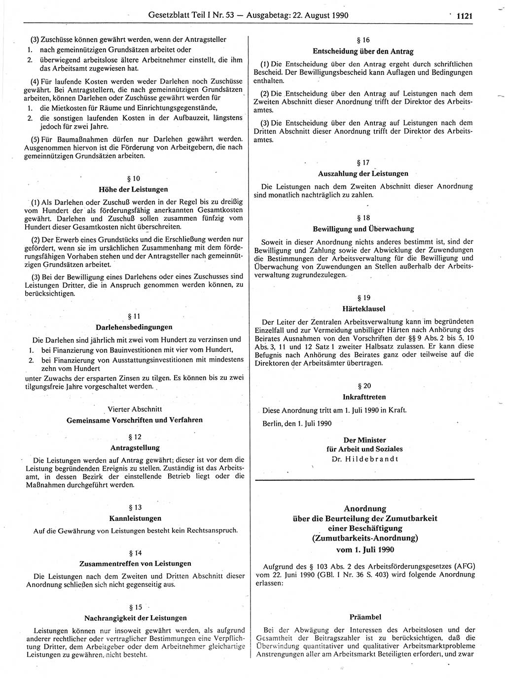 Gesetzblatt (GBl.) der Deutschen Demokratischen Republik (DDR) Teil Ⅰ 1990, Seite 1121 (GBl. DDR Ⅰ 1990, S. 1121)