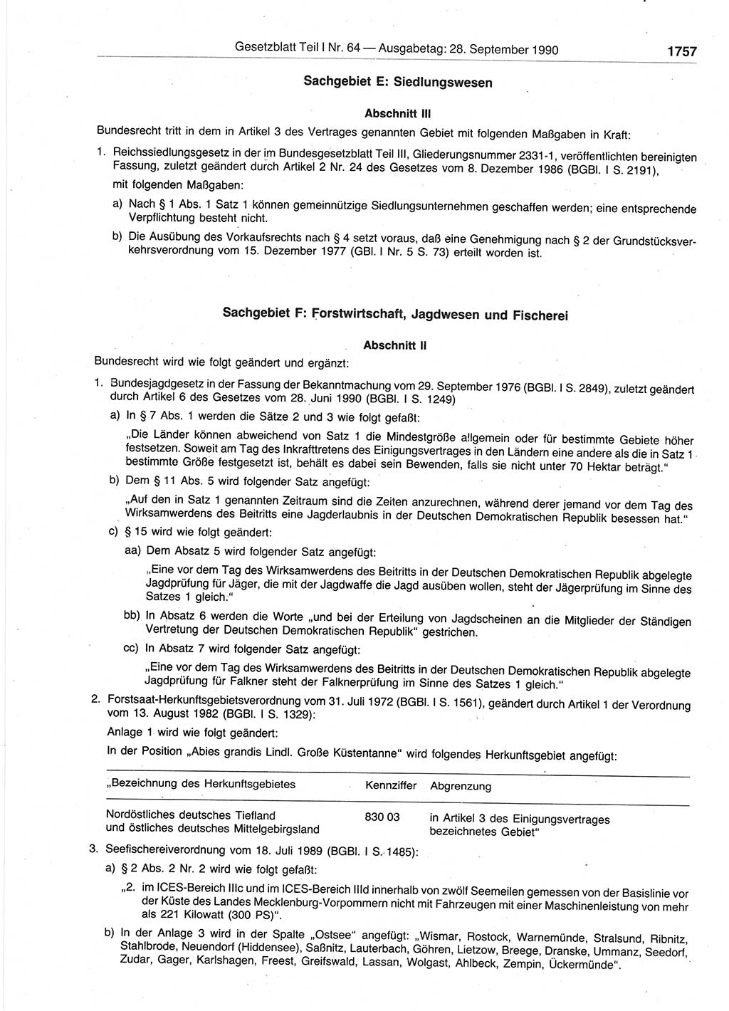 Gesetzblatt (GBl.) der Deutschen Demokratischen Republik (DDR) Teil Ⅰ 1990, Seite 1757 (GBl. DDR Ⅰ 1990, S. 1757)