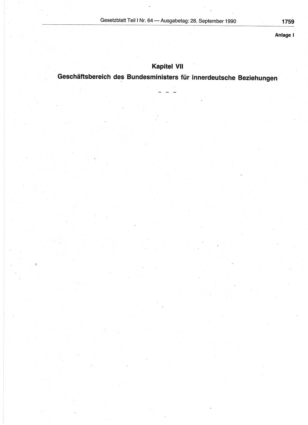 Gesetzblatt (GBl.) der Deutschen Demokratischen Republik (DDR) Teil Ⅰ 1990, Seite 1759 (GBl. DDR Ⅰ 1990, S. 1759)