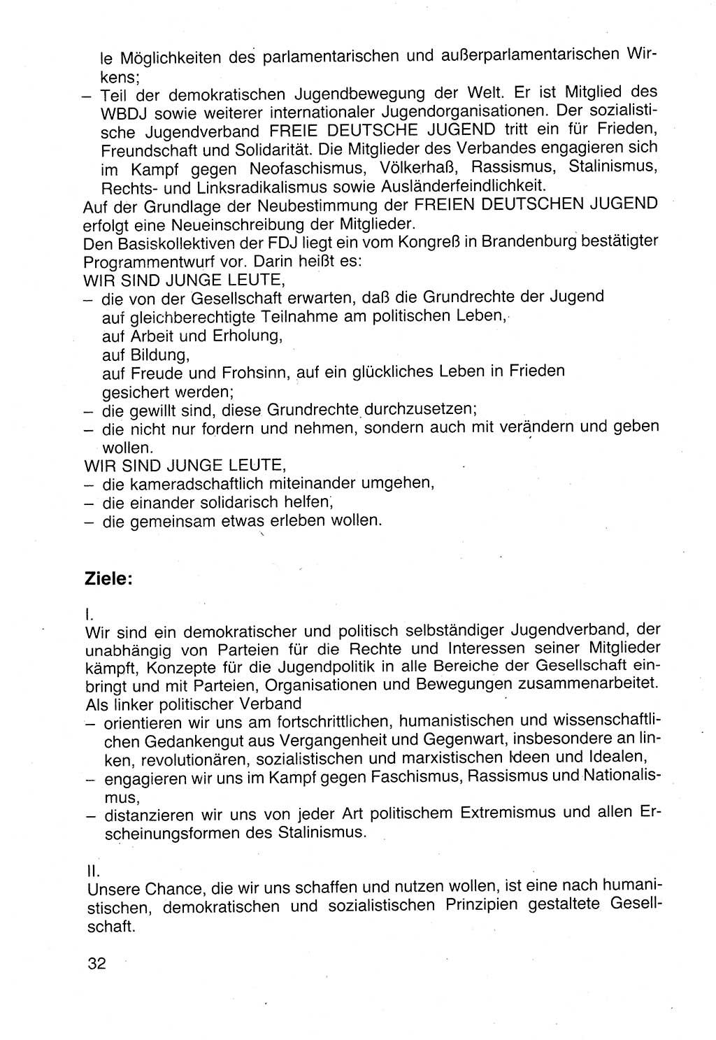 Politische Parteien und Bewegungen der DDR (Deutsche Demokratische Republik) über sich selbst 1990, Seite 32 (Pol. Part. Bew. DDR 1990, S. 32)