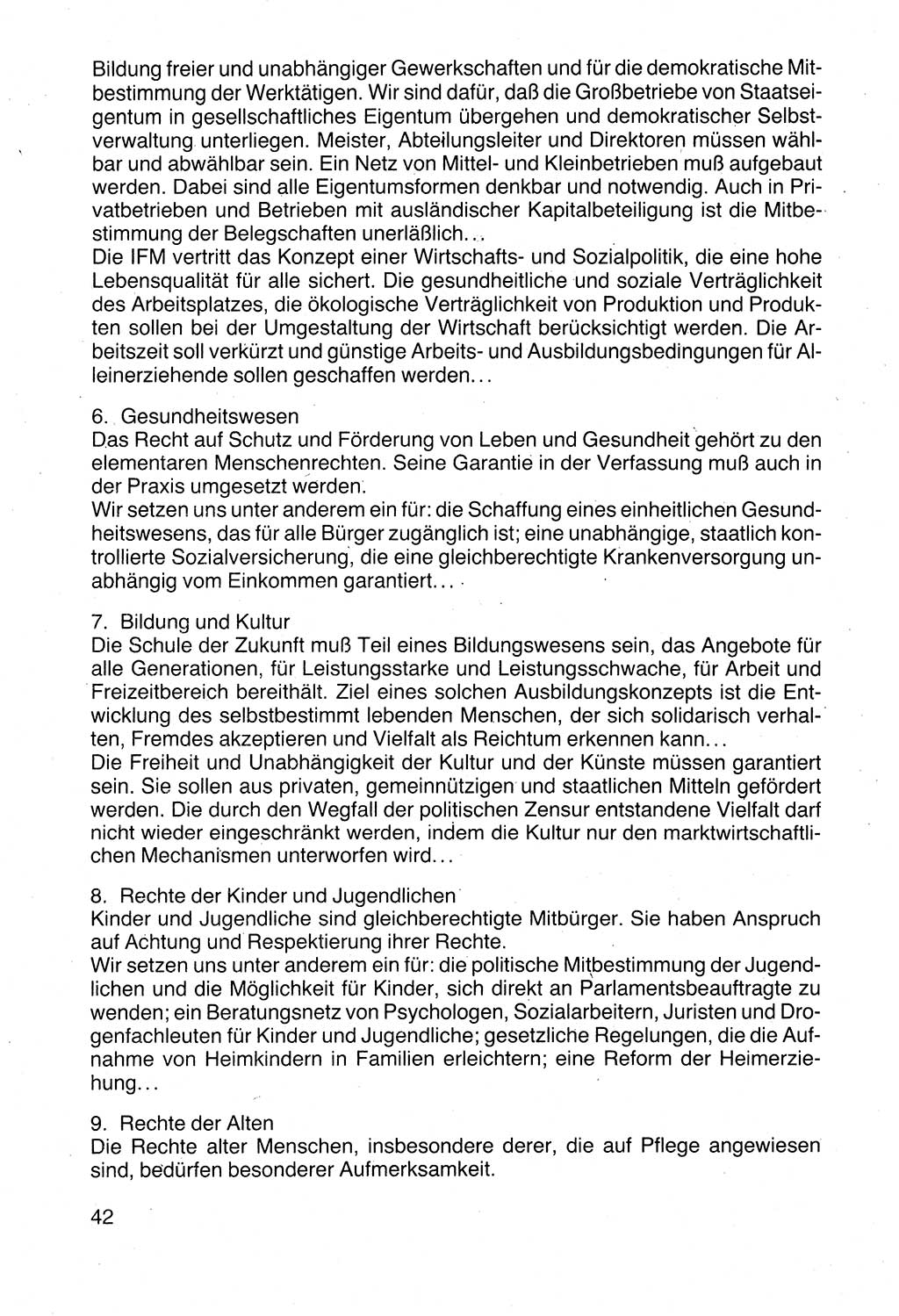 Politische Parteien und Bewegungen der DDR (Deutsche Demokratische Republik) über sich selbst 1990, Seite 42 (Pol. Part. Bew. DDR 1990, S. 42)