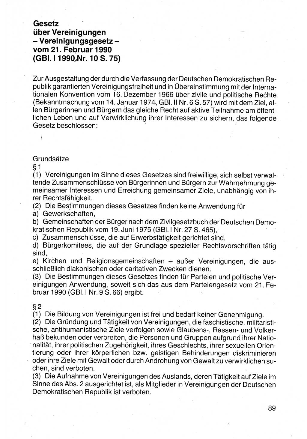 Politische Parteien und Bewegungen der DDR (Deutsche Demokratische Republik) über sich selbst 1990, Seite 89 (Pol. Part. Bew. DDR 1990, S. 89)