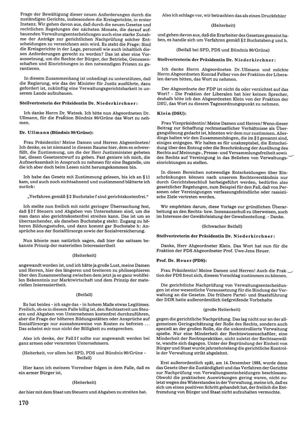 Tagungen der Volkskammer (VK) der Deutschen Demokratischen Republik (DDR), 10. Wahlperiode 1990, Seite 170 (VK. DDR 10. WP. 1990, Prot. Tg. 1-38, 5.4.-2.10.1990, S. 170)