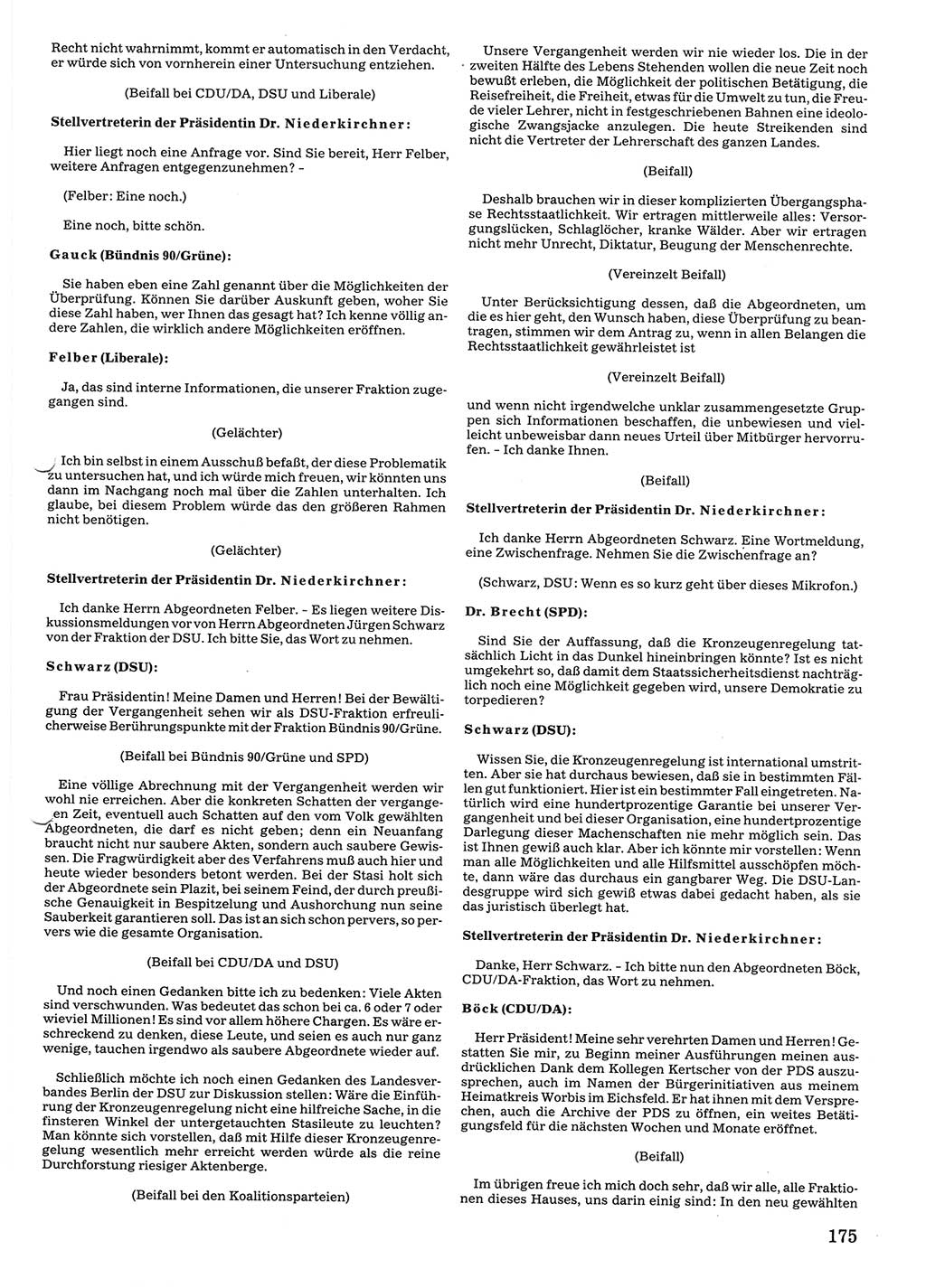 Tagungen der Volkskammer (VK) der Deutschen Demokratischen Republik (DDR), 10. Wahlperiode 1990, Seite 175 (VK. DDR 10. WP. 1990, Prot. Tg. 1-38, 5.4.-2.10.1990, S. 175)