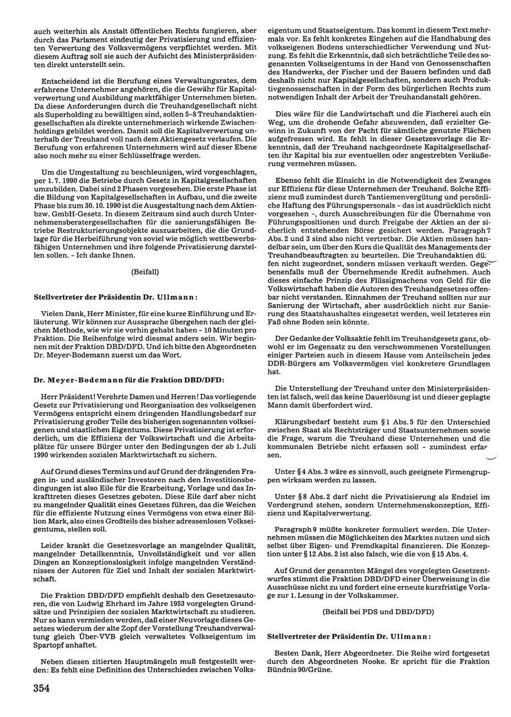 Tagungen der Volkskammer (VK) der Deutschen Demokratischen Republik (DDR), 10. Wahlperiode 1990, Seite 354 (VK. DDR 10. WP. 1990, Prot. Tg. 1-38, 5.4.-2.10.1990, S. 354)