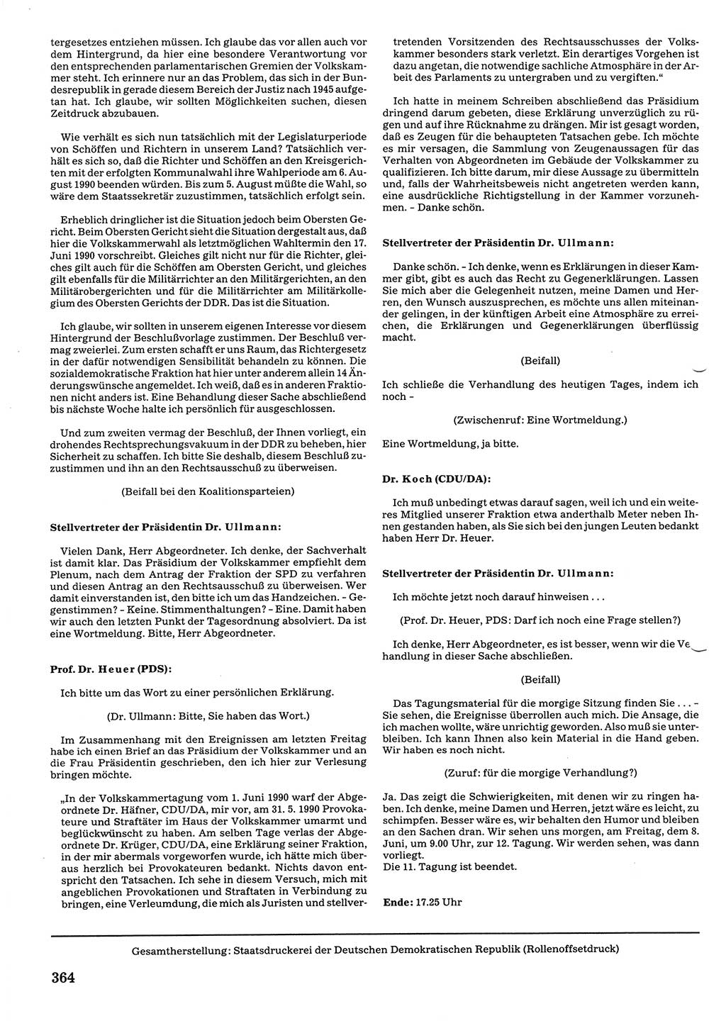 Tagungen der Volkskammer (VK) der Deutschen Demokratischen Republik (DDR), 10. Wahlperiode 1990, Seite 364 (VK. DDR 10. WP. 1990, Prot. Tg. 1-38, 5.4.-2.10.1990, S. 364)