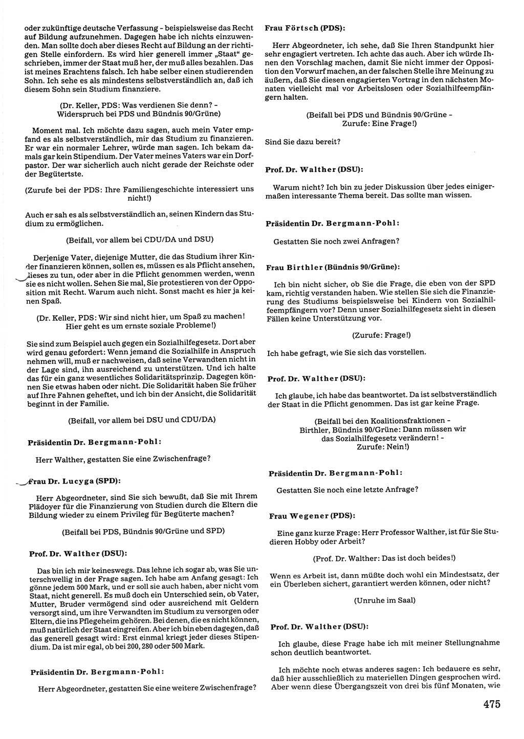 Tagungen der Volkskammer (VK) der Deutschen Demokratischen Republik (DDR), 10. Wahlperiode 1990, Seite 475 (VK. DDR 10. WP. 1990, Prot. Tg. 1-38, 5.4.-2.10.1990, S. 475)