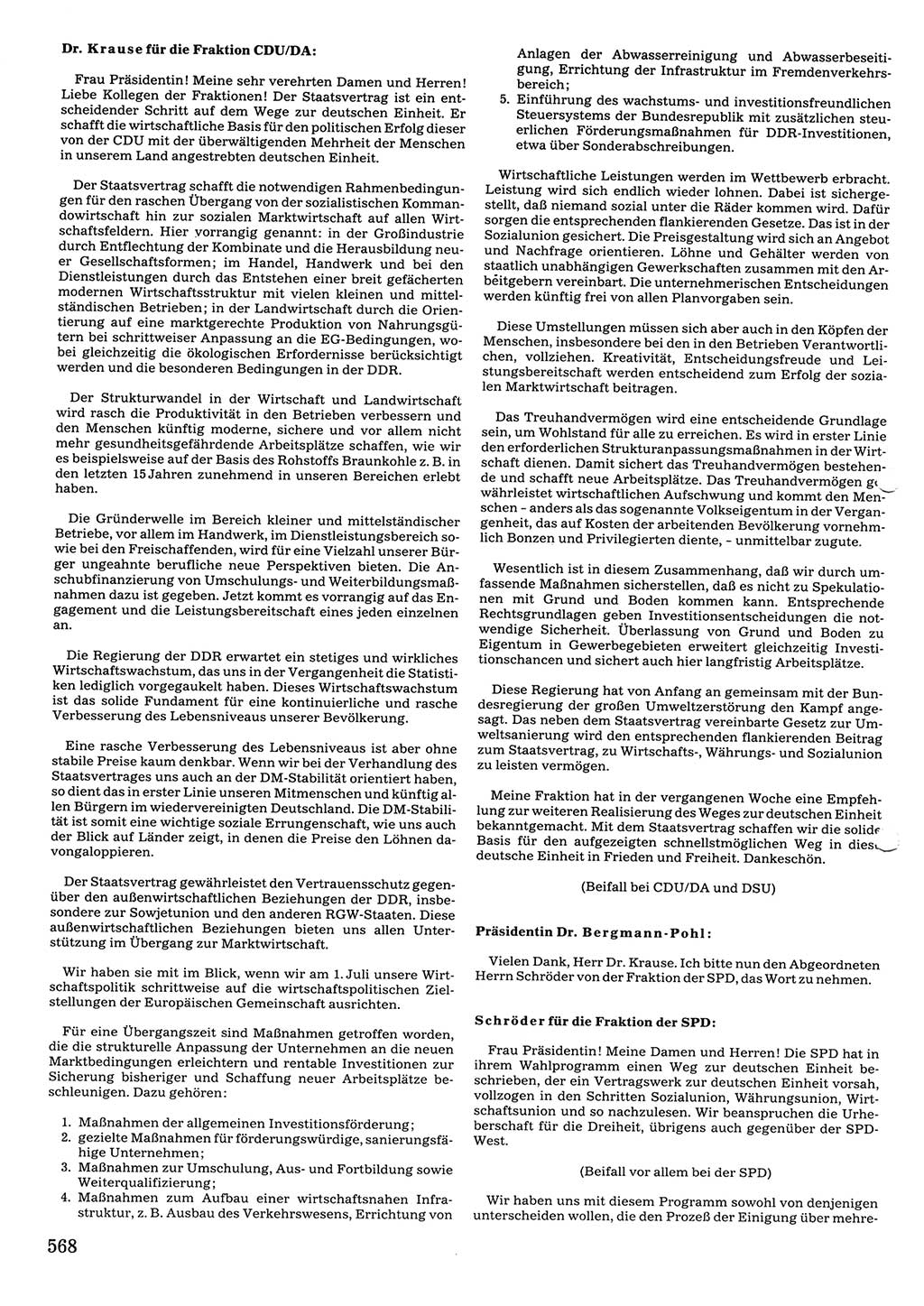 Tagungen der Volkskammer (VK) der Deutschen Demokratischen Republik (DDR), 10. Wahlperiode 1990, Seite 568 (VK. DDR 10. WP. 1990, Prot. Tg. 1-38, 5.4.-2.10.1990, S. 568)