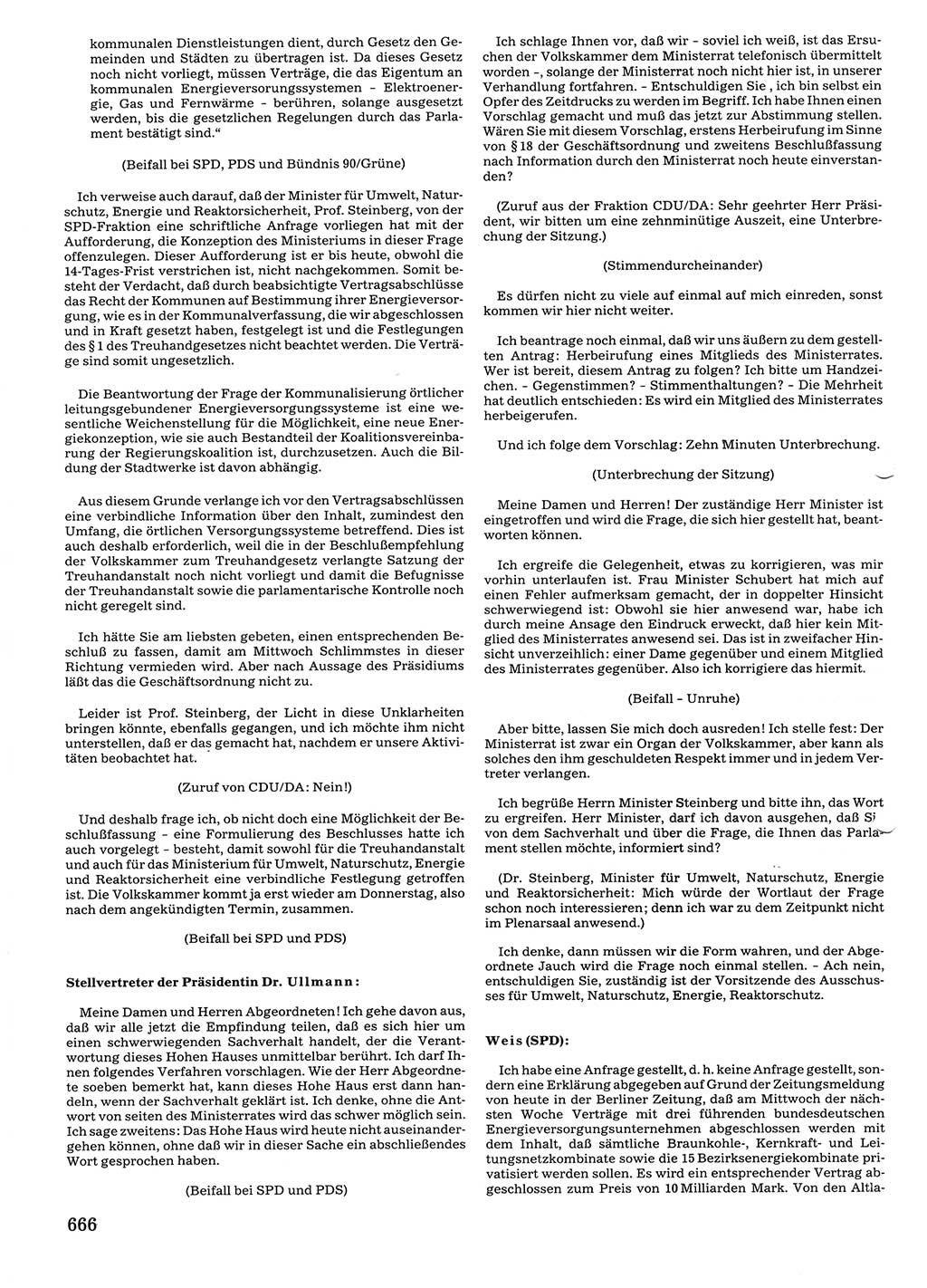 Tagungen der Volkskammer (VK) der Deutschen Demokratischen Republik (DDR), 10. Wahlperiode 1990, Seite 666 (VK. DDR 10. WP. 1990, Prot. Tg. 1-38, 5.4.-2.10.1990, S. 666)