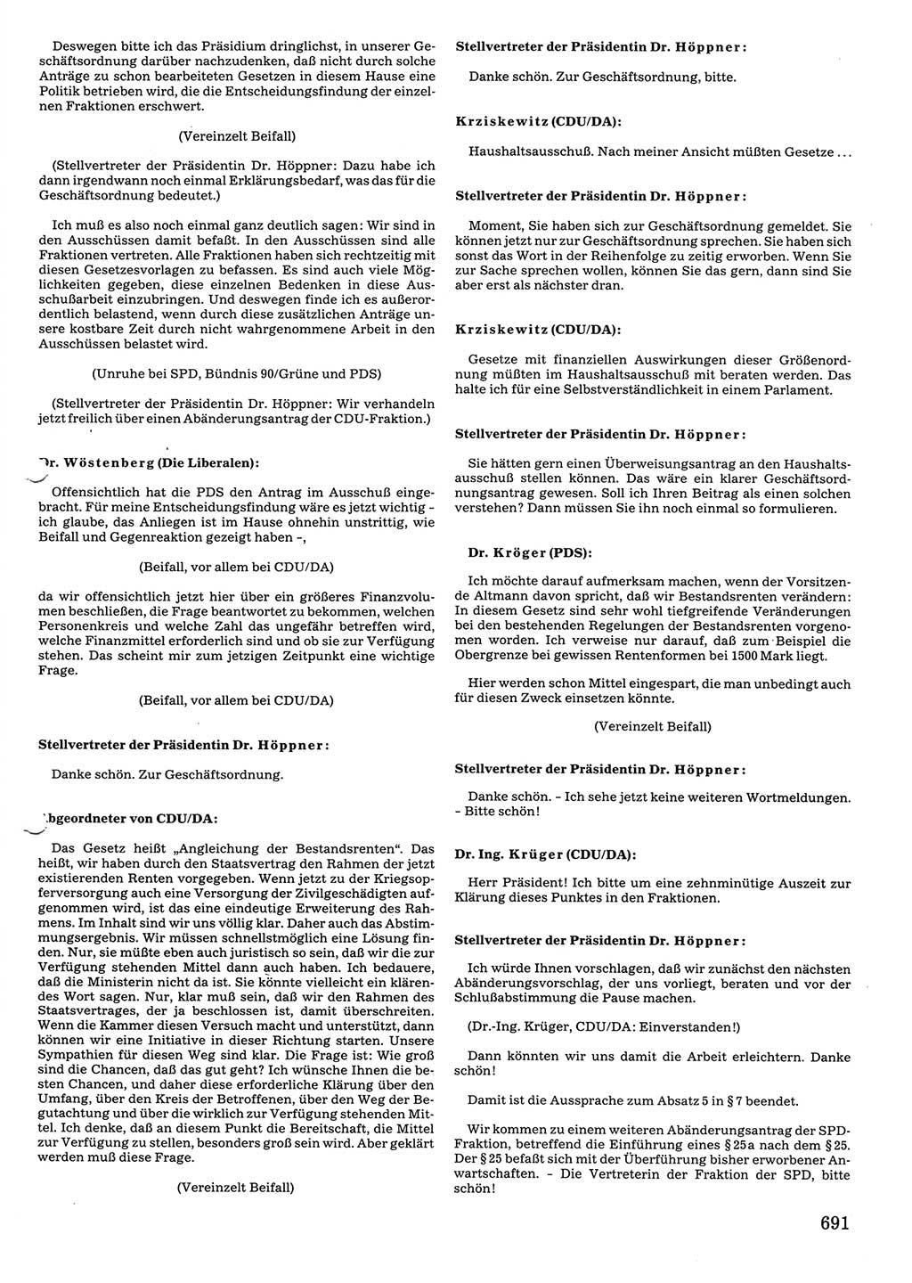 Tagungen der Volkskammer (VK) der Deutschen Demokratischen Republik (DDR), 10. Wahlperiode 1990, Seite 691 (VK. DDR 10. WP. 1990, Prot. Tg. 1-38, 5.4.-2.10.1990, S. 691)