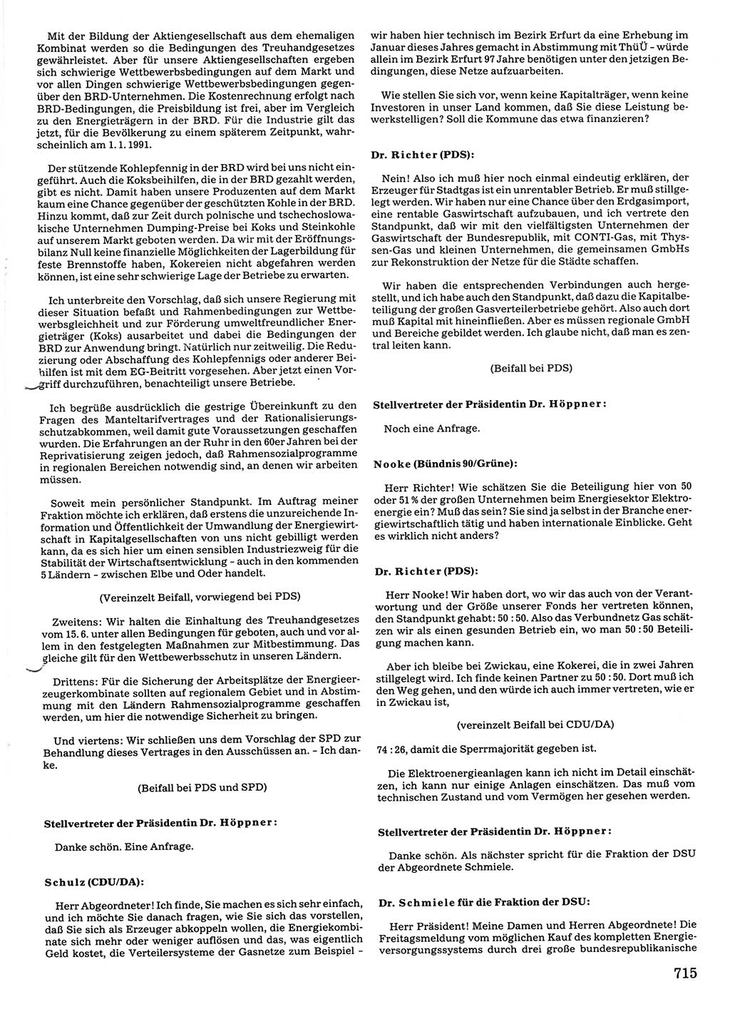 Tagungen der Volkskammer (VK) der Deutschen Demokratischen Republik (DDR), 10. Wahlperiode 1990, Seite 715 (VK. DDR 10. WP. 1990, Prot. Tg. 1-38, 5.4.-2.10.1990, S. 715)