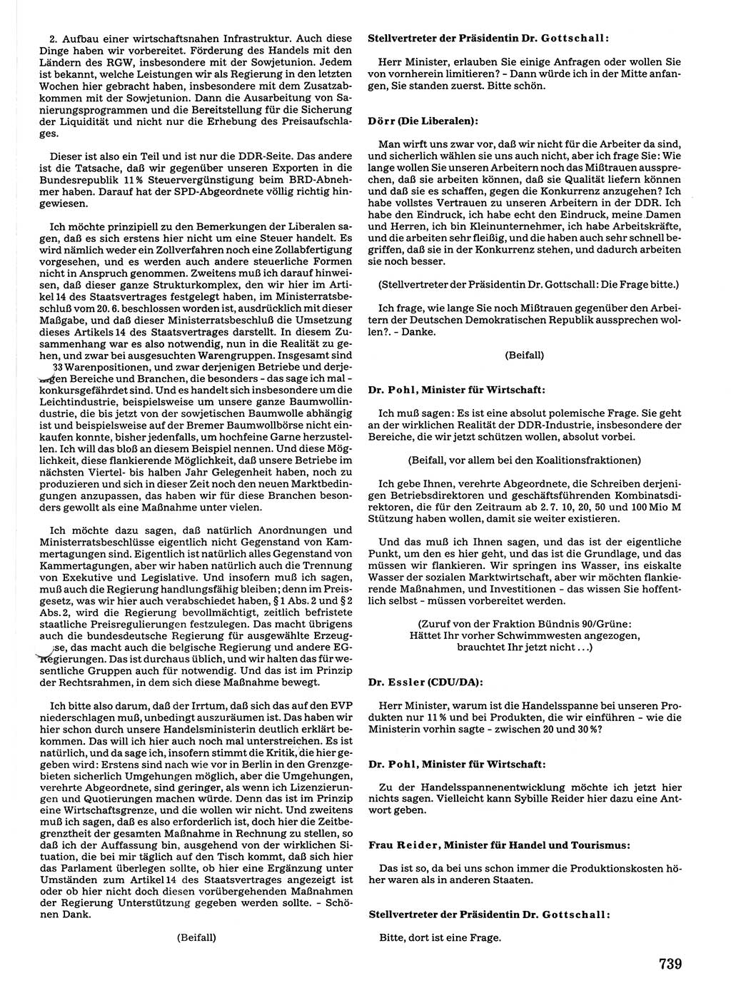 Tagungen der Volkskammer (VK) der Deutschen Demokratischen Republik (DDR), 10. Wahlperiode 1990, Seite 739 (VK. DDR 10. WP. 1990, Prot. Tg. 1-38, 5.4.-2.10.1990, S. 739)