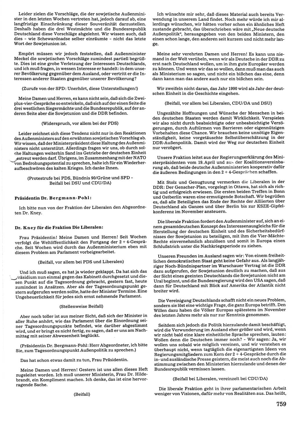 Tagungen der Volkskammer (VK) der Deutschen Demokratischen Republik (DDR), 10. Wahlperiode 1990, Seite 759 (VK. DDR 10. WP. 1990, Prot. Tg. 1-38, 5.4.-2.10.1990, S. 759)