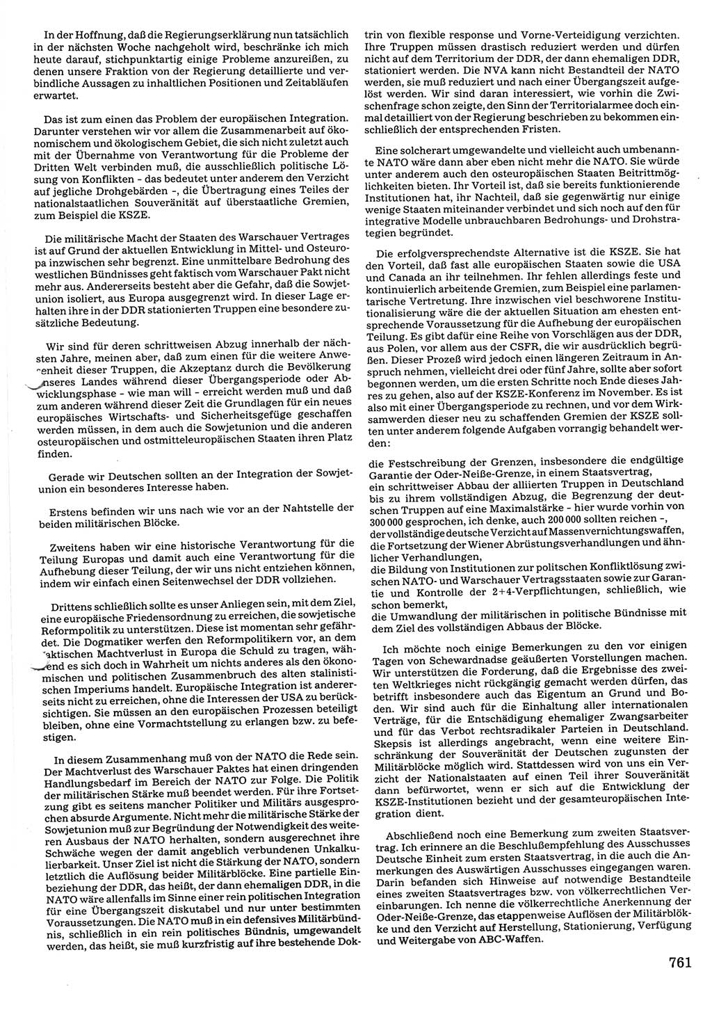 Tagungen der Volkskammer (VK) der Deutschen Demokratischen Republik (DDR), 10. Wahlperiode 1990, Seite 761 (VK. DDR 10. WP. 1990, Prot. Tg. 1-38, 5.4.-2.10.1990, S. 761)