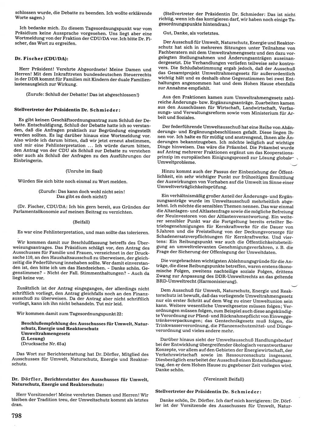 Tagungen der Volkskammer (VK) der Deutschen Demokratischen Republik (DDR), 10. Wahlperiode 1990, Seite 798 (VK. DDR 10. WP. 1990, Prot. Tg. 1-38, 5.4.-2.10.1990, S. 798)