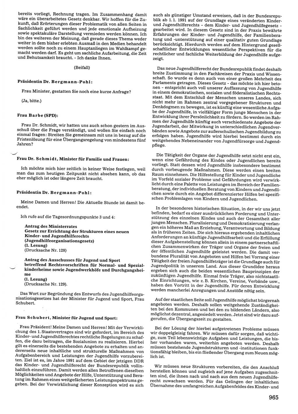 Tagungen der Volkskammer (VK) der Deutschen Demokratischen Republik (DDR), 10. Wahlperiode 1990, Seite 965 (VK. DDR 10. WP. 1990, Prot. Tg. 1-38, 5.4.-2.10.1990, S. 965)