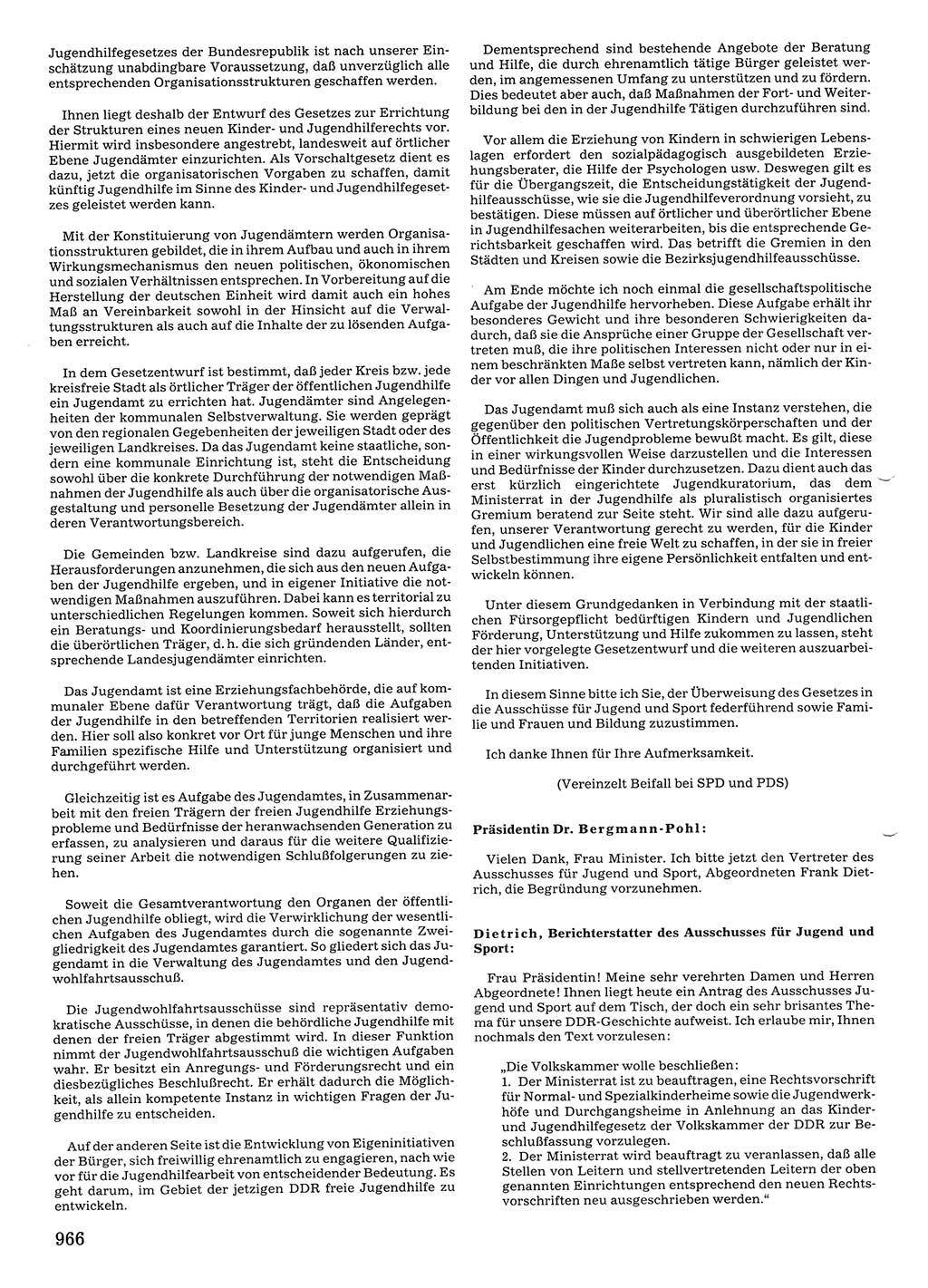 Tagungen der Volkskammer (VK) der Deutschen Demokratischen Republik (DDR), 10. Wahlperiode 1990, Seite 966 (VK. DDR 10. WP. 1990, Prot. Tg. 1-38, 5.4.-2.10.1990, S. 966)