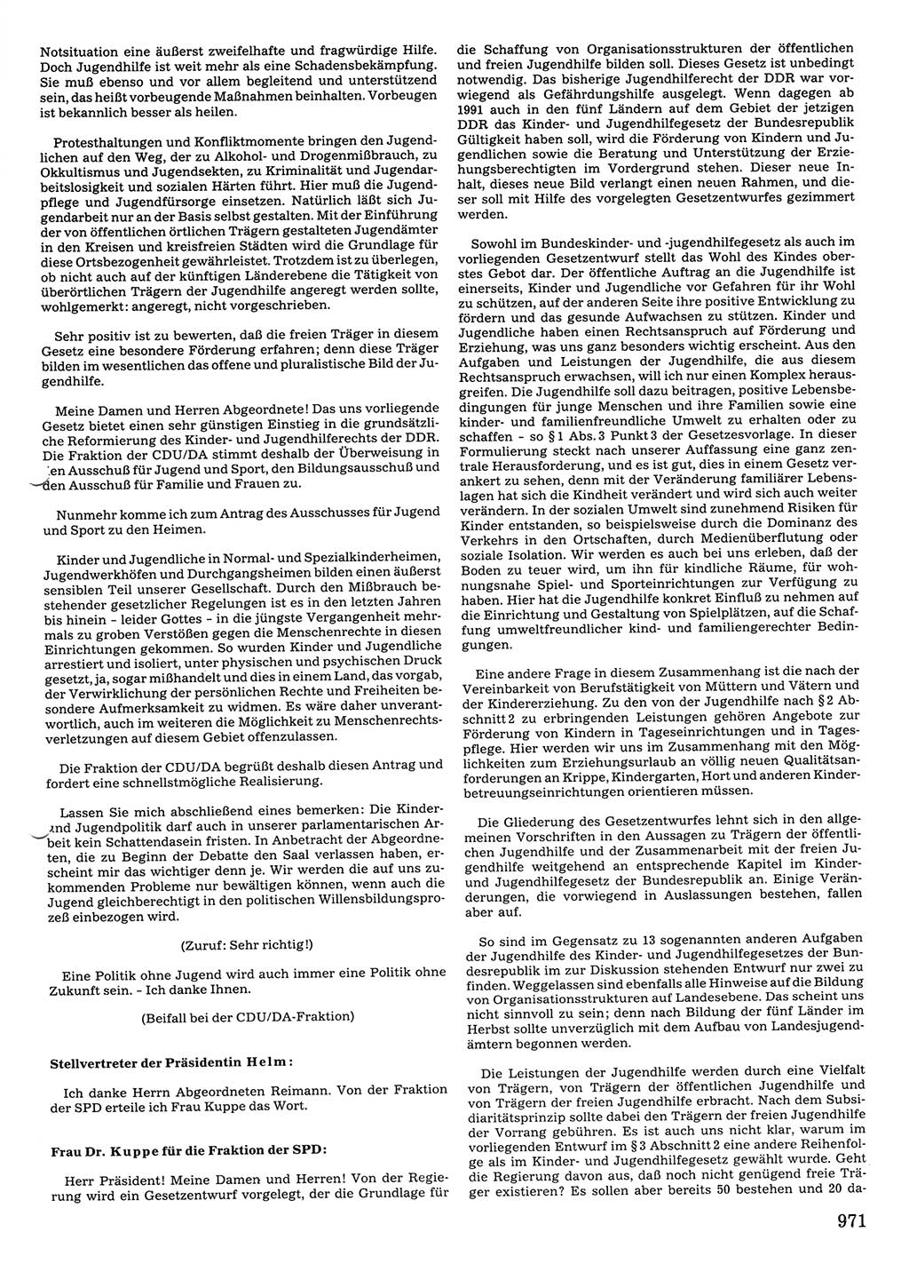 Tagungen der Volkskammer (VK) der Deutschen Demokratischen Republik (DDR), 10. Wahlperiode 1990, Seite 971 (VK. DDR 10. WP. 1990, Prot. Tg. 1-38, 5.4.-2.10.1990, S. 971)