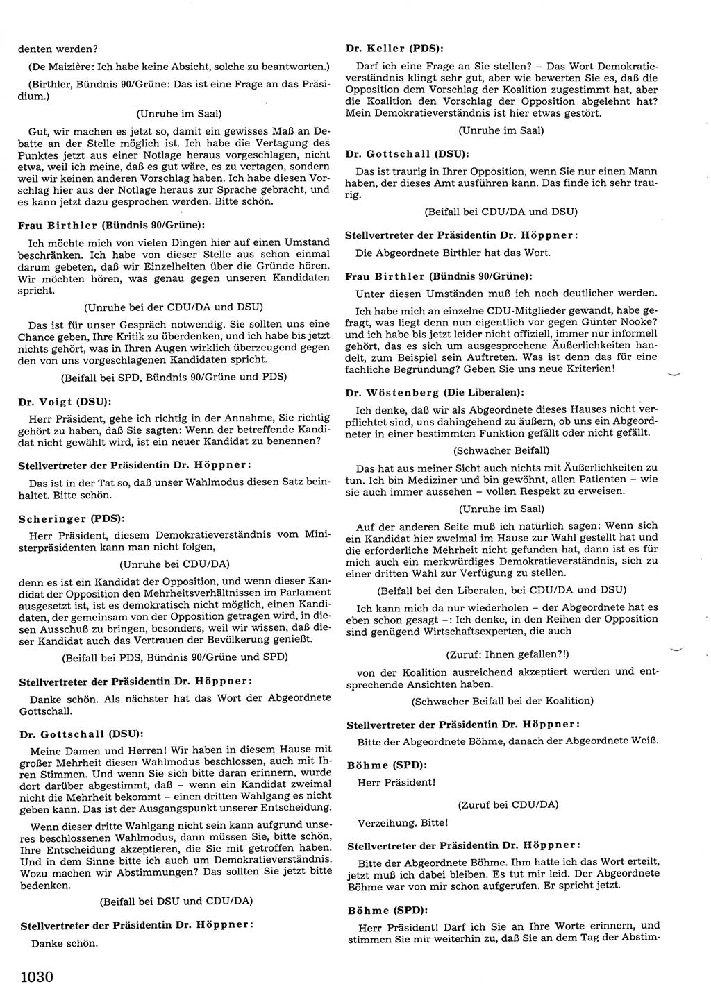 Tagungen der Volkskammer (VK) der Deutschen Demokratischen Republik (DDR), 10. Wahlperiode 1990, Seite 1030 (VK. DDR 10. WP. 1990, Prot. Tg. 1-38, 5.4.-2.10.1990, S. 1030)